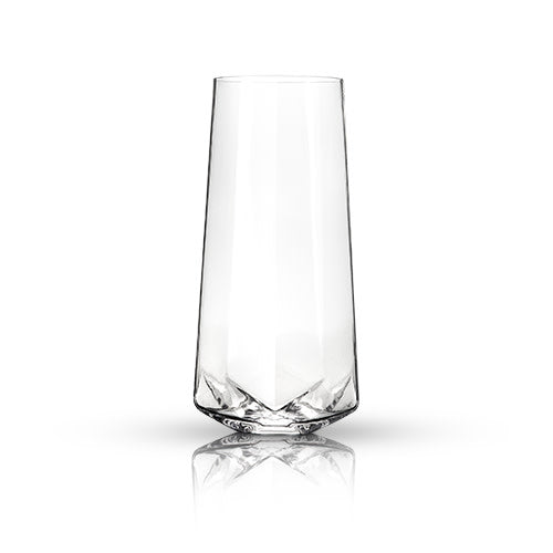 Seneca Faceted Crystal Stemless Champagne Flutes Set of 2 - Elegant Glassware for Wedding Toasts, Anniversary Celebrations & Romantic Dinners