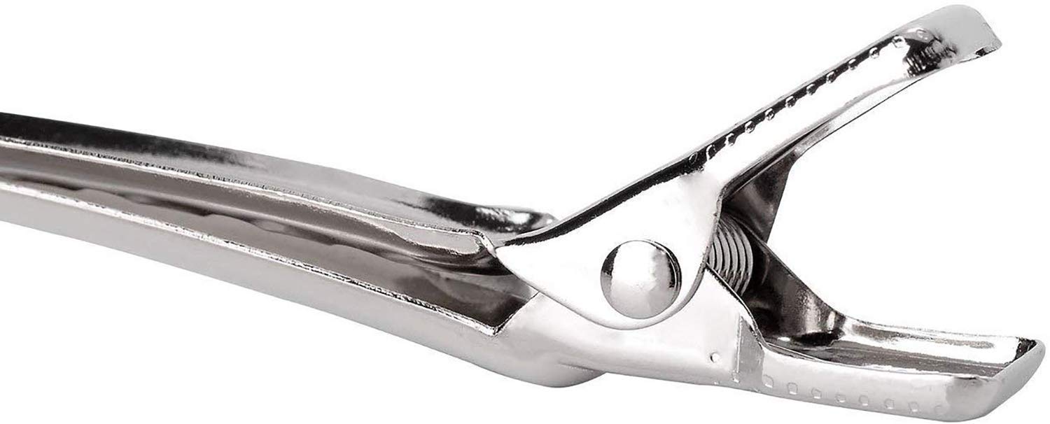 DEXO 12-Piece Professional Hair Styling Section Clips Set - Salon-Grade Hairdressing Clips for Boys & Girls - Silver Hair Styling Accessories - Perfect for Home & Salon Use, Hair Coloring, Cutting & Styling