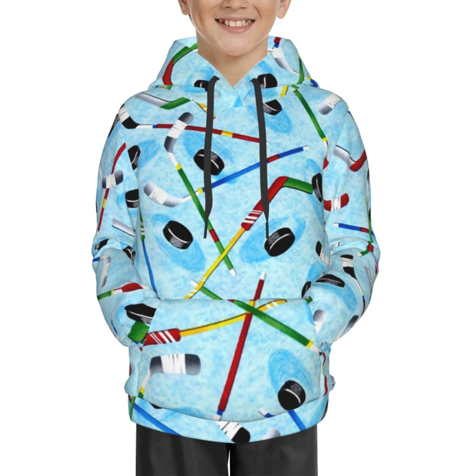 **Kids' Ice Hockey Hooded Sweater - Warm Winter Sports Hoodie for Boys & Girls - Perfect for Games, Practice & Outdoor Play**