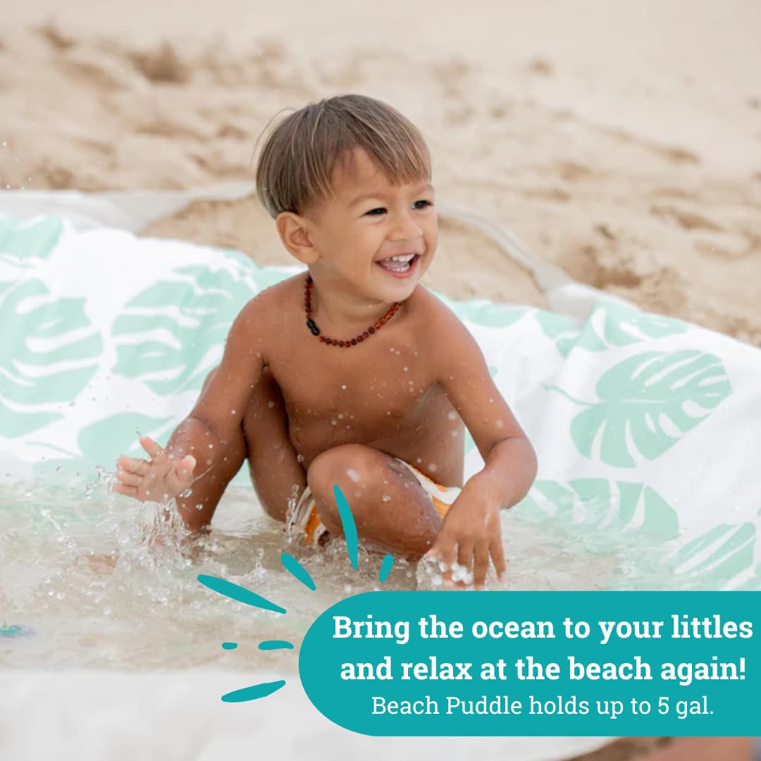 2-in-1 Baby Beach Pool & Play Mat - 6x6ft Flexible Toddler Kiddie Pool with Waterproof Carry Bag - Portable Outdoor Water Play for Infants & Kids - Perfect for Backyard, Beach, Park and Summer Fun (Terracotta Surfboards)