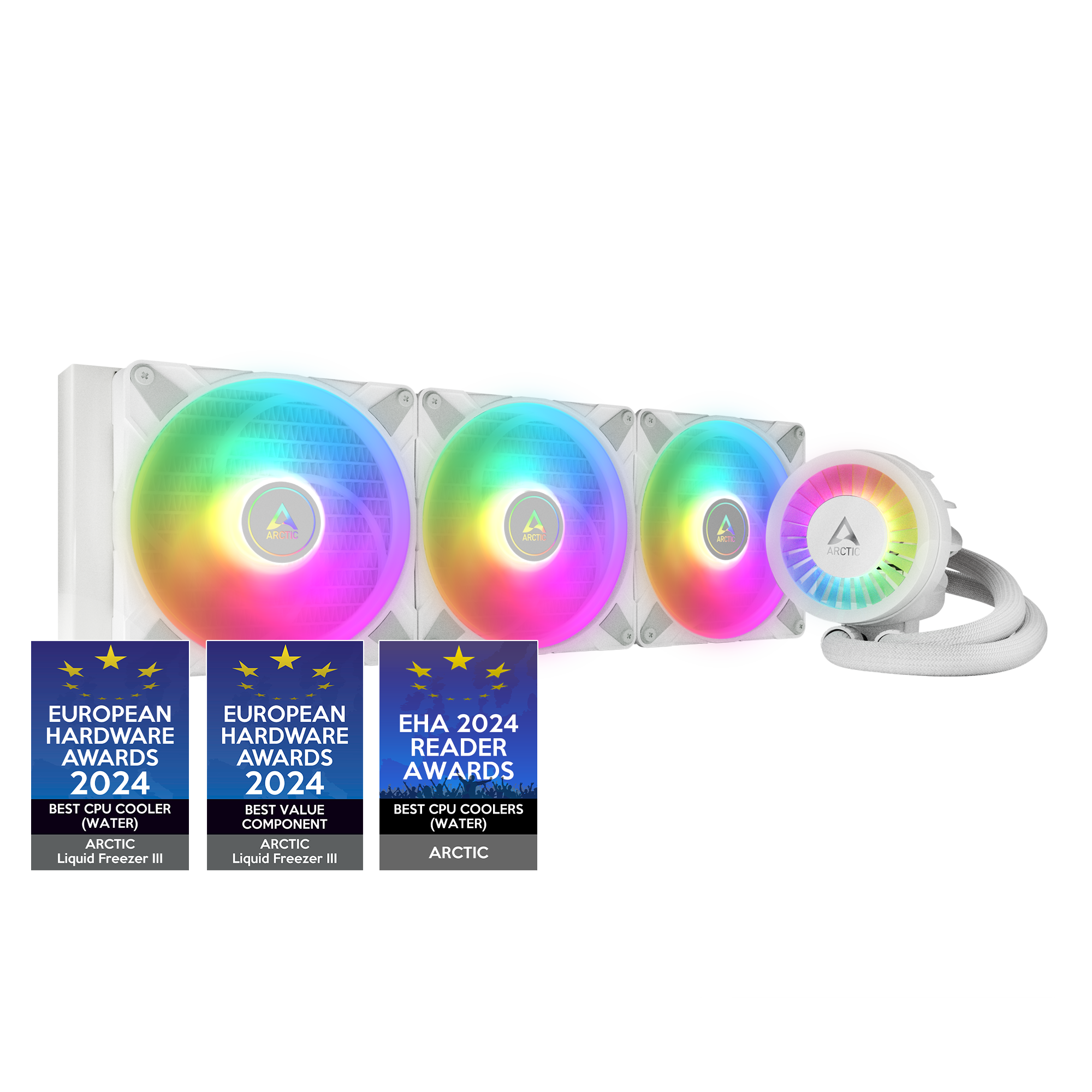 Arctic Liquid Freezer III 420 ARGB - Premium 420mm AIO Liquid CPU Cooler with RGB Lighting for High-Performance Gaming PCs and Workstations | Perfect for Overclocking and Silent Cooling