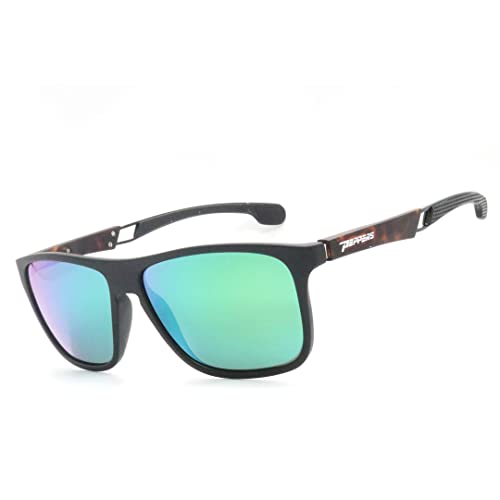 Matte Black W. Rubber Finish W. Tort Temples/Emerald Green Mirror