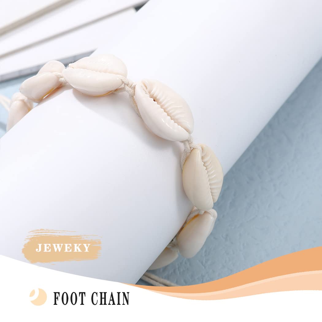 Boho Shell Anklet Foot Chain - Adjustable Rope Ankle Bracelet for Women | Summer Beach Jewelry | Perfect for Vacations, Music Festivals & Boho Fashion