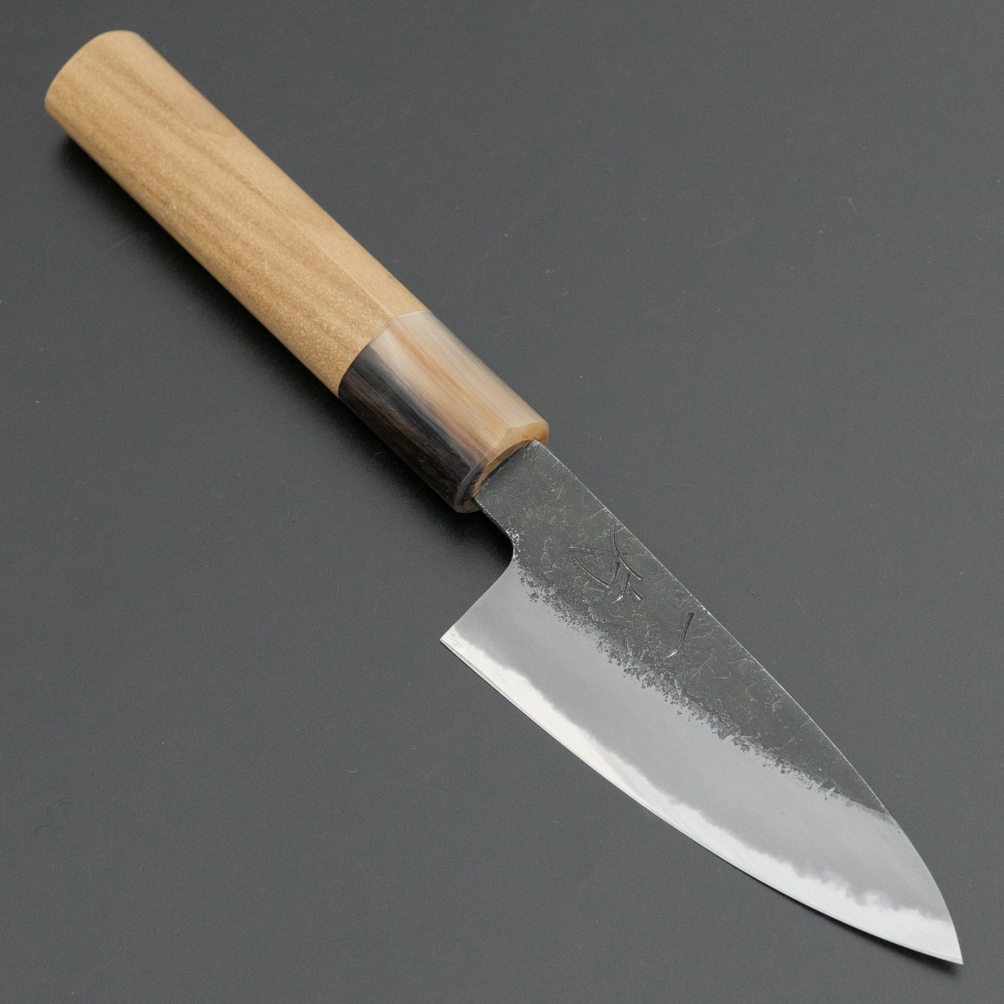 Hitohira Hinode Nashiji White #2 Paring Knife 90mm - Japanese D-Shaped Taihei Ho Wood Handle - Perfect for Peeling, Slicing & Precision Kitchen Tasks