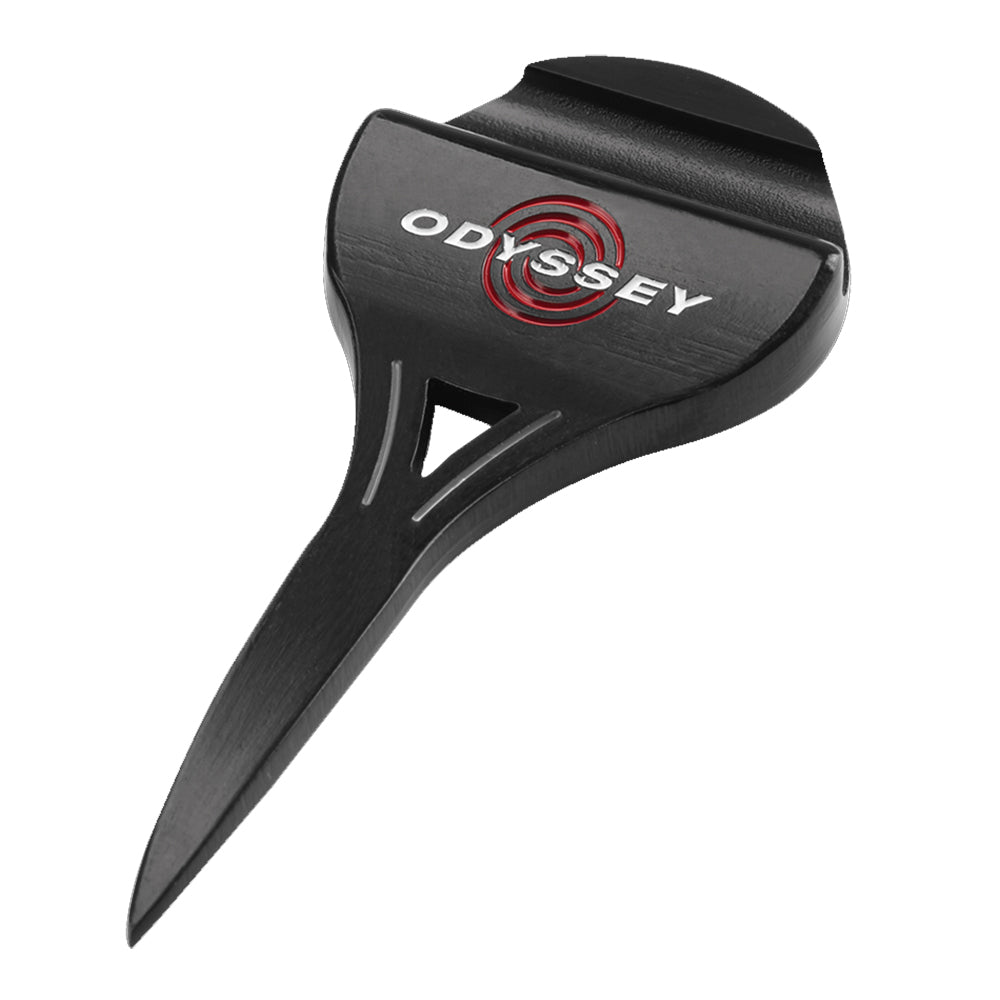 Callaway Odyssey Single Prong Black Golf Divot Tool - Premium Ball Mark Repair Tool for Greens, Perfect for Golf Course Use & Practice