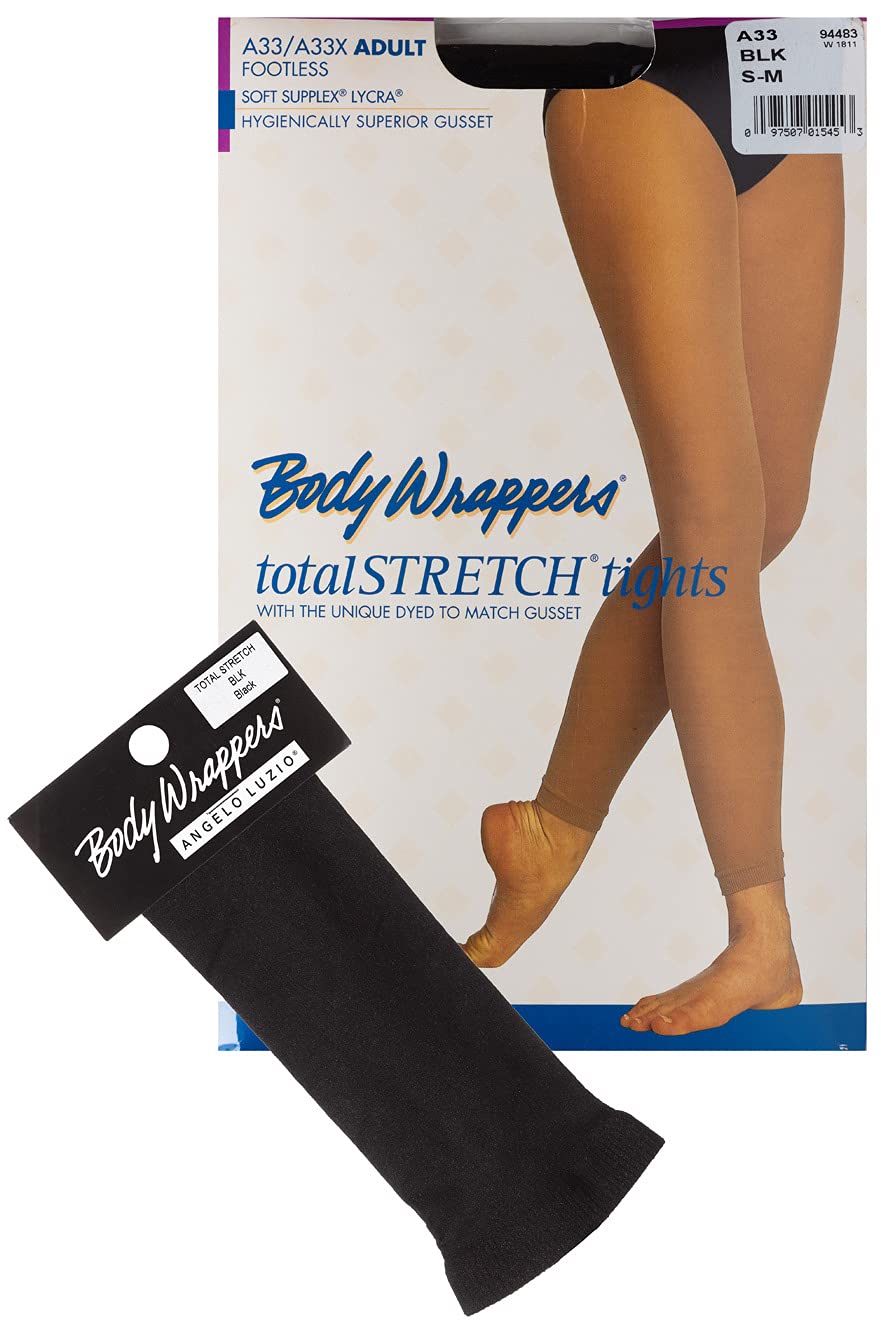 Body Wrappers Women's Supplex TotalSTRETCH Footless Tights - High Waist Yoga Dance Workout Leggings for Pilates, Gym & Activewear