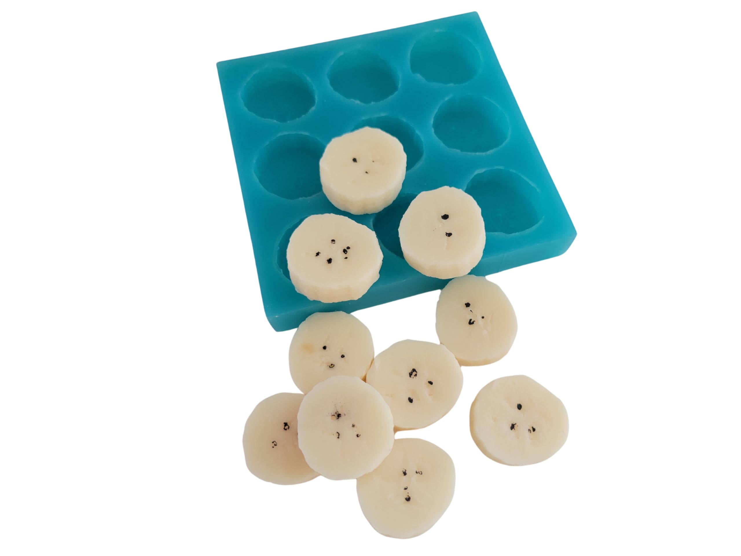 Premium Banana Slices Silicone Mold - 9 Cavity Non-Stick Baking Tray for Wax Melts, Resin Crafts, Soap Making & Chocolate - Perfect for DIY, Candle Making & Home Decor Projects