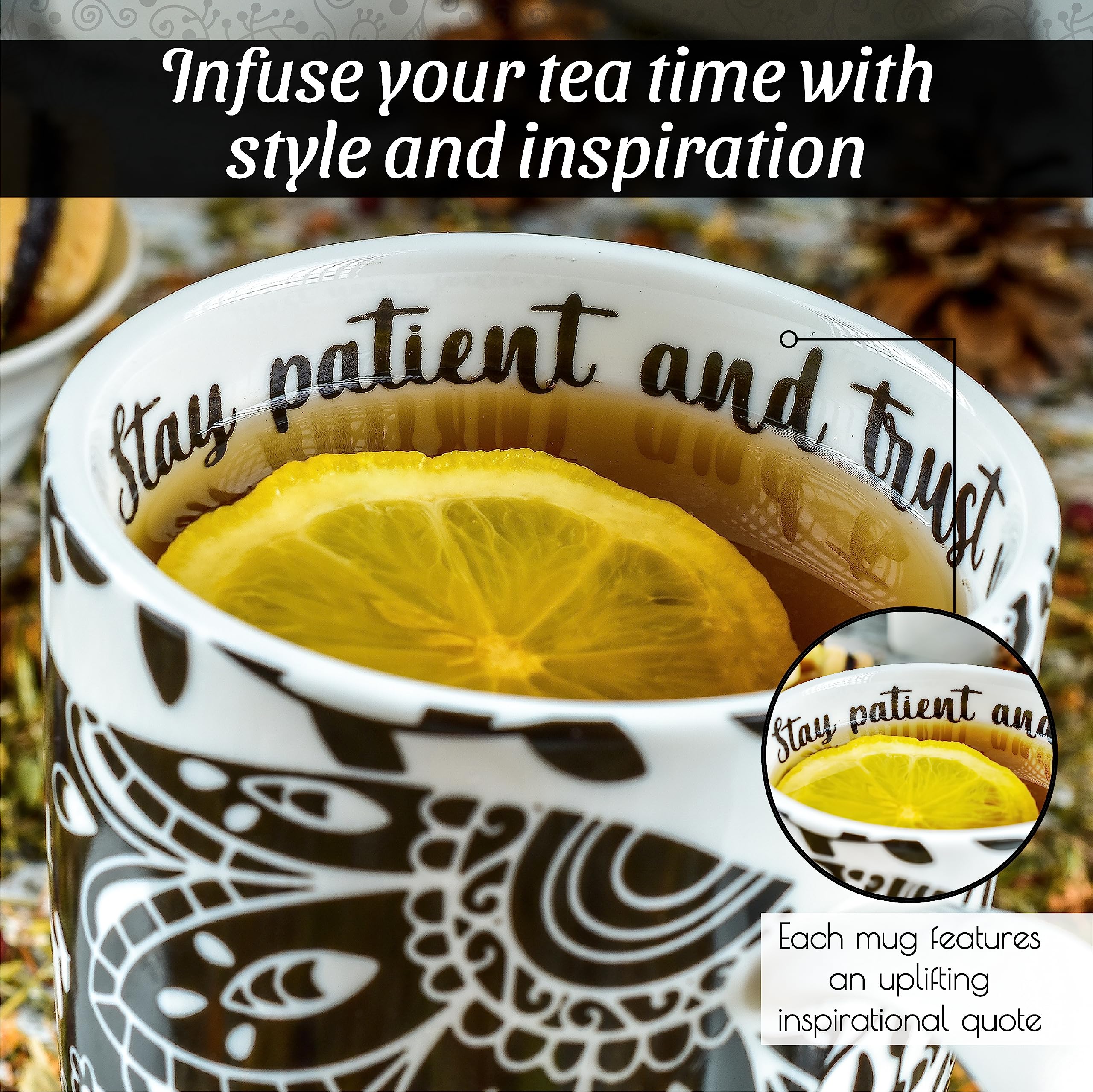 Handmade Elephant Boho Ceramic Mug - 12oz Coffee Tea Cup with Unique Tribal Design - Perfect for Home, Office & Boho Decor Gifts