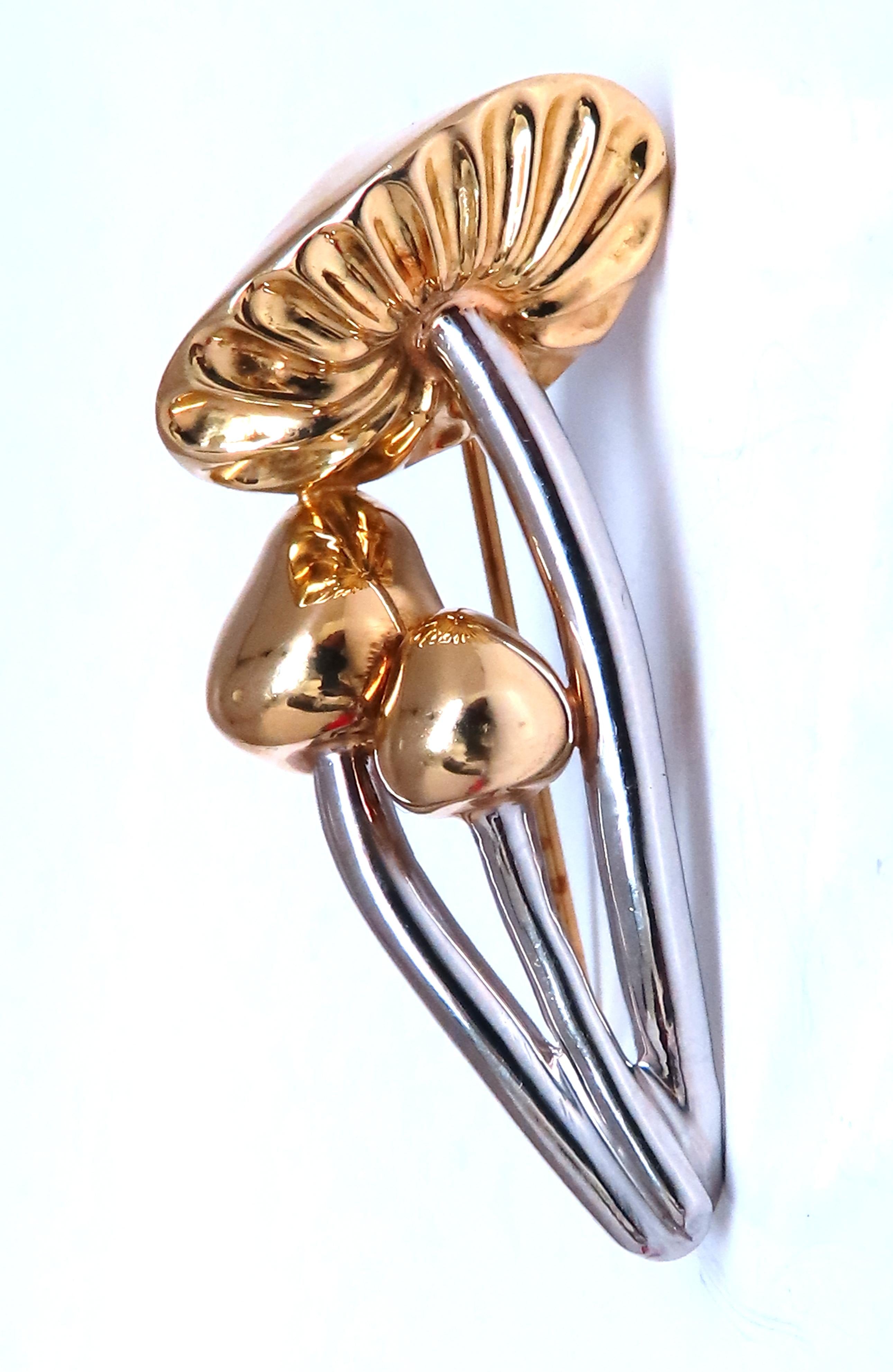 Vintage Hendrix Era Psychedelic Mushroom Pin - 18Kt Gold Plated Retro Jewelry for Music Festivals & Hippie Fashion