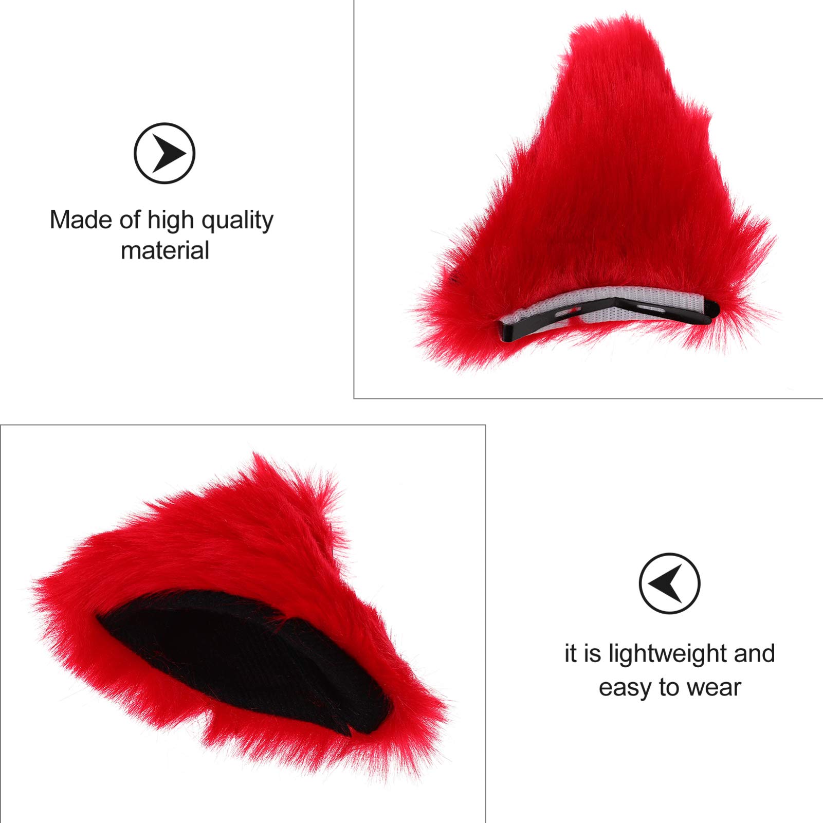 Beaupretty 3 Pairs Plush Cat Ear Hair Clips - Faux Rabbit Fur Kawaii Cat Ear Headband for Prom, Cosplay & Halloween Costume Accessories - Cute Hairpins for Women and Girls