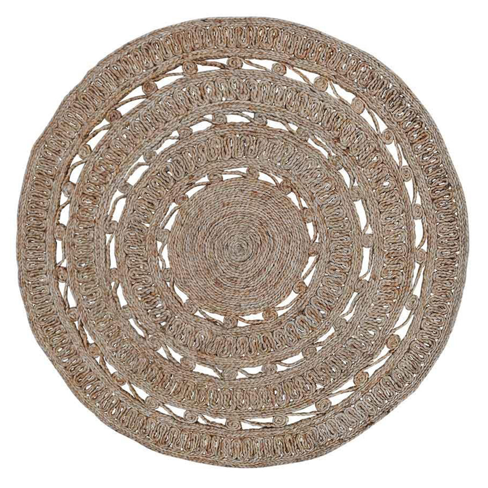 Rugmarvel Natural Jute Braided Area Rug - Handwoven Eco-Friendly Floor Mat for Living Room, Bedroom & Boho Decor