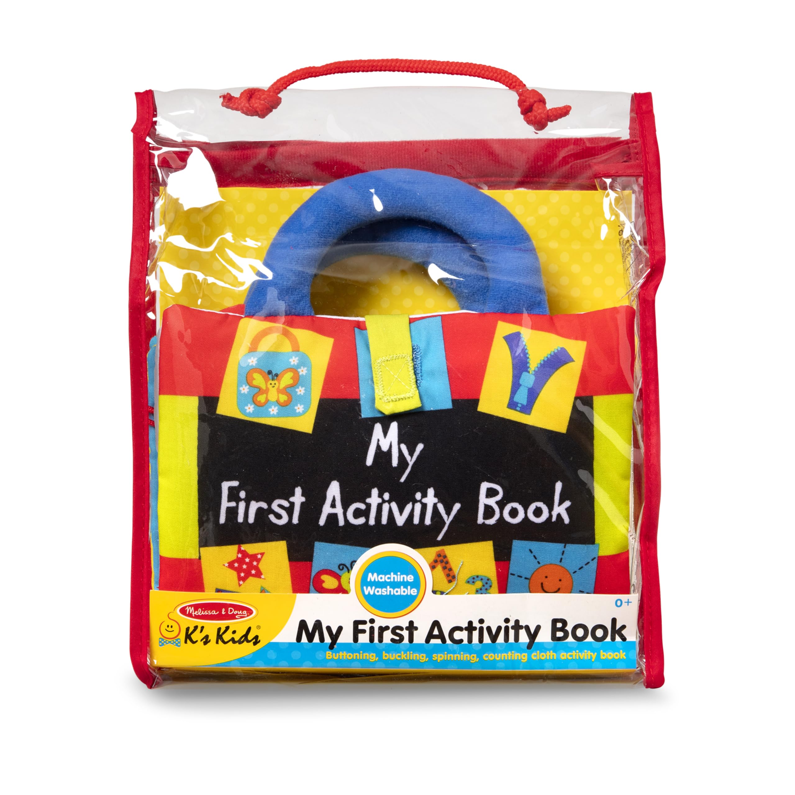 Melissa & Doug My First Activity Book - 8-Page Soft Cloth Book for Babies & Toddlers | Early Learning Developmental Toy | Sensory Play, Teething Relief & Interactive Playtime for Infants