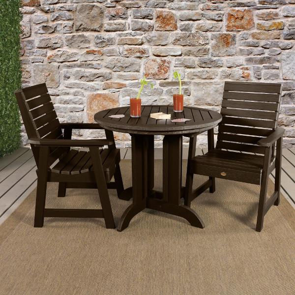 Weatherly 3-Piece Round Dining Table Set - 30 Inch Height Counter Table for Kitchen, Breakfast Nook & Small Spaces - Perfect for Apartments, Condos & Cozy Homes
