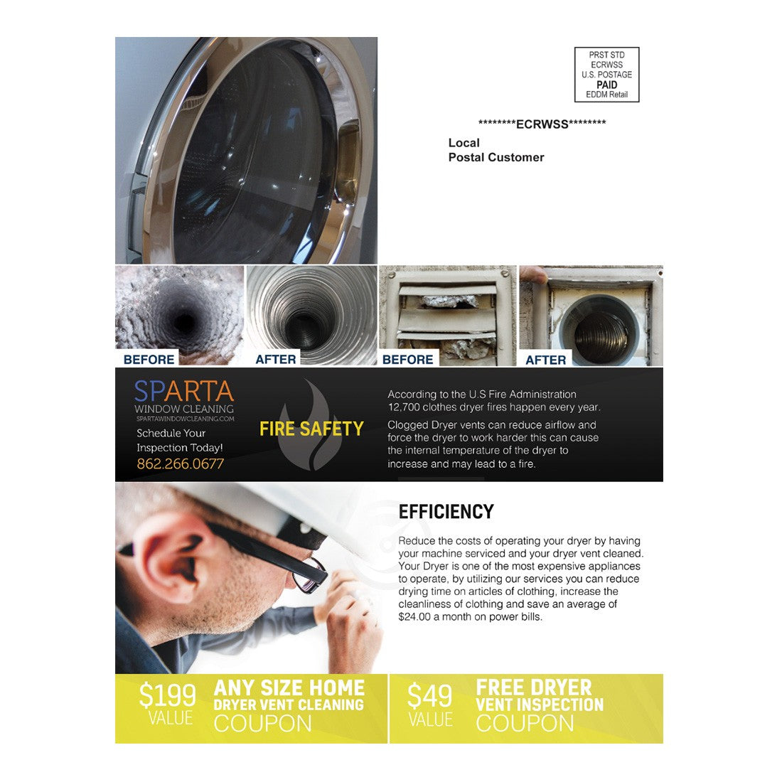 Dryer Vent Cleaning Kit - Prevent Lint Buildup & Fire Hazards for Efficient Laundry Drying | Home Safety Essentials