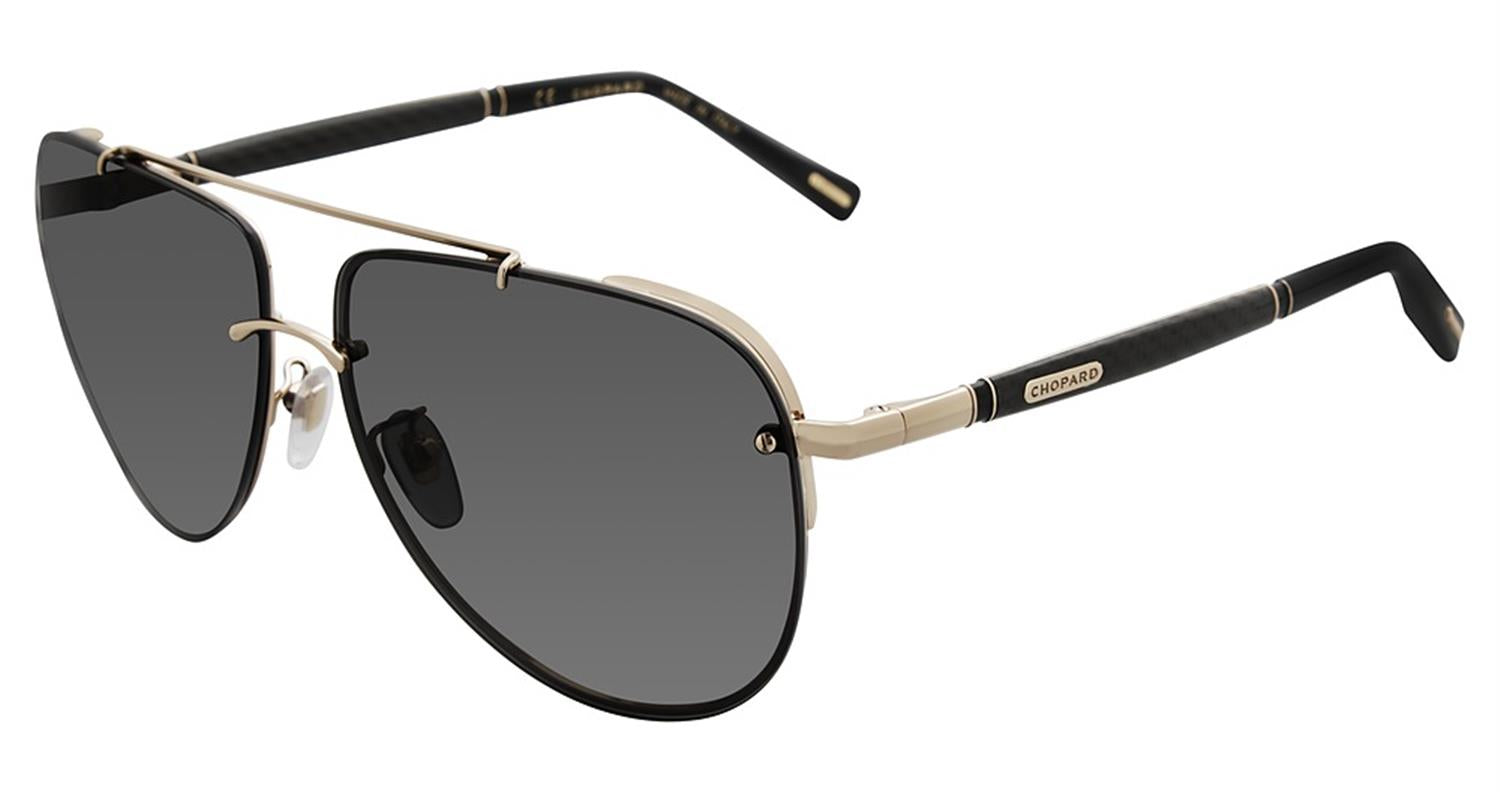 Chopard SCHC28 63 301Z Polarized Sunglasses - Black/Gray Aviator Style for Men & Women | UV Protection, Fashion & Outdoor Activities