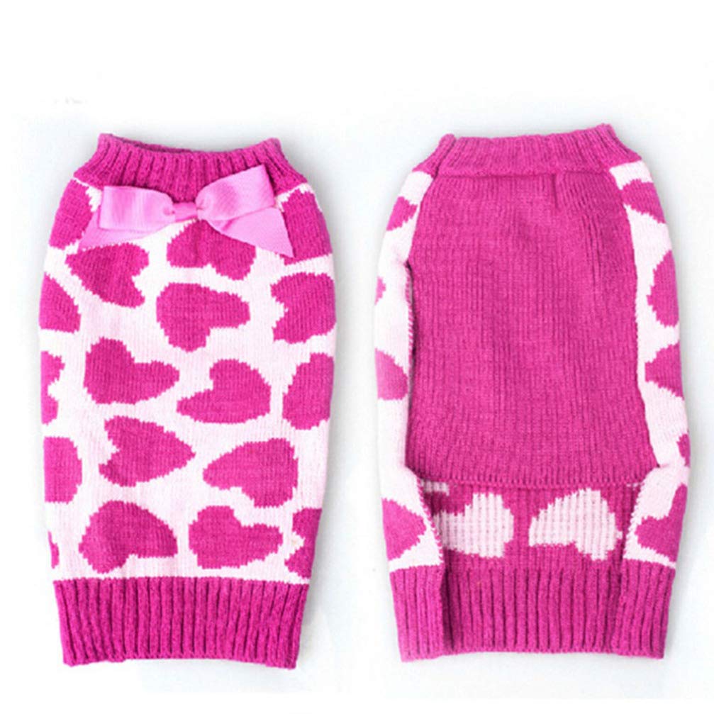 Valentine Pet Sweater with Bowties & Hearts for Dogs & Cats - Perfect for Valentine's Day Outfits