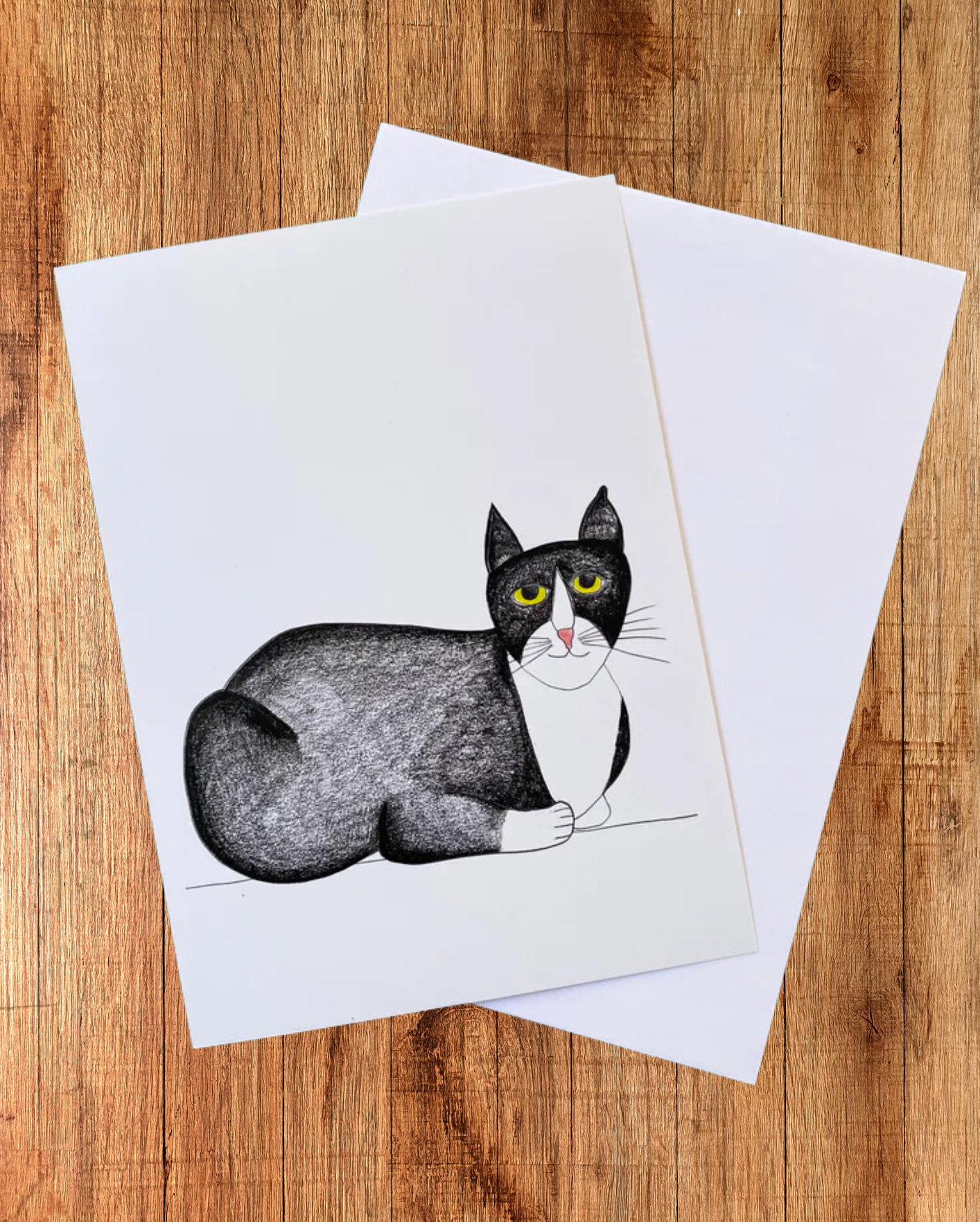 Jasper Cat Greeting Card - Handmade Cat Lover Card with Cute Feline Design - Perfect for Birthday, Thank You & Friendship Cards - Ideal for Cat Lovers & Stationery Enthusiasts