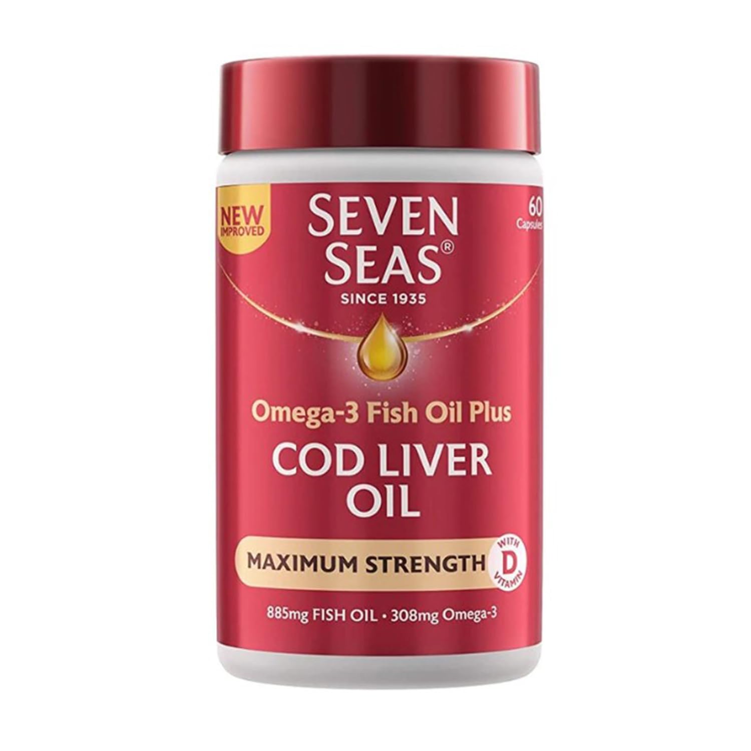 Seven Seas High Strength Cod Liver Oil 60 Capsules - Immune & Joint Support