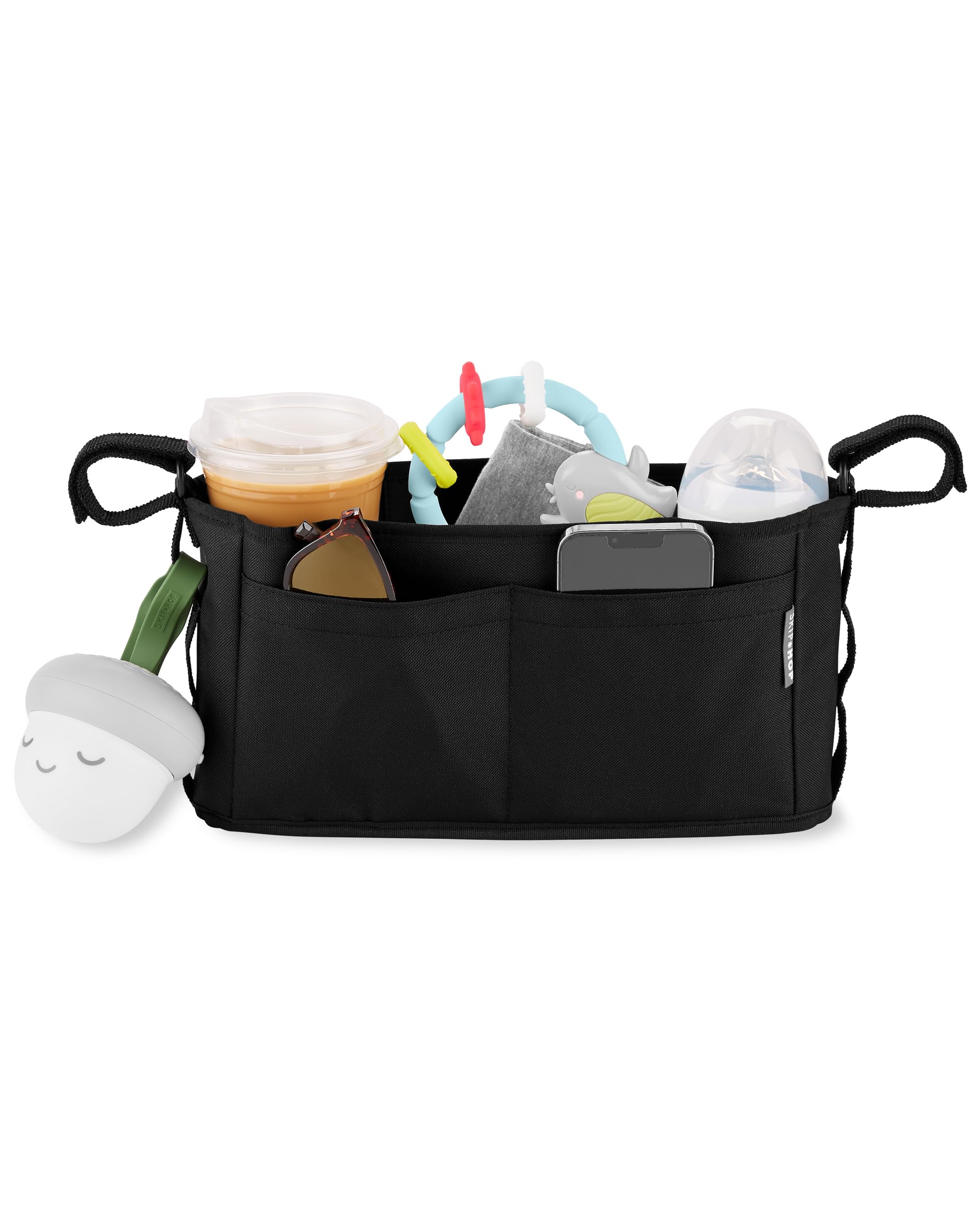 Skip Hop Universal Stroller Organizer - Grab & Go Ultra in Black | Compact Baby Stroller Accessory for Diapers, Bottles & Essentials | Perfect for Shopping, Travel & Daily Walks