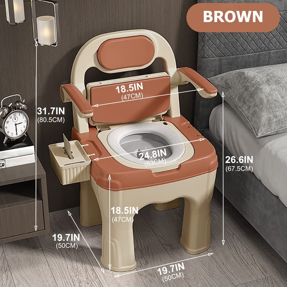 Premium Bariatric Drop Arm Bedside Commode Chair with Soft Padded Backrest - Heavy Duty Toilet Chair for Adults, Easy Assembly & Safe Bathroom Alternative, Supports 660 lbs - Ideal for Elderly Care & Post-Surgery Recovery