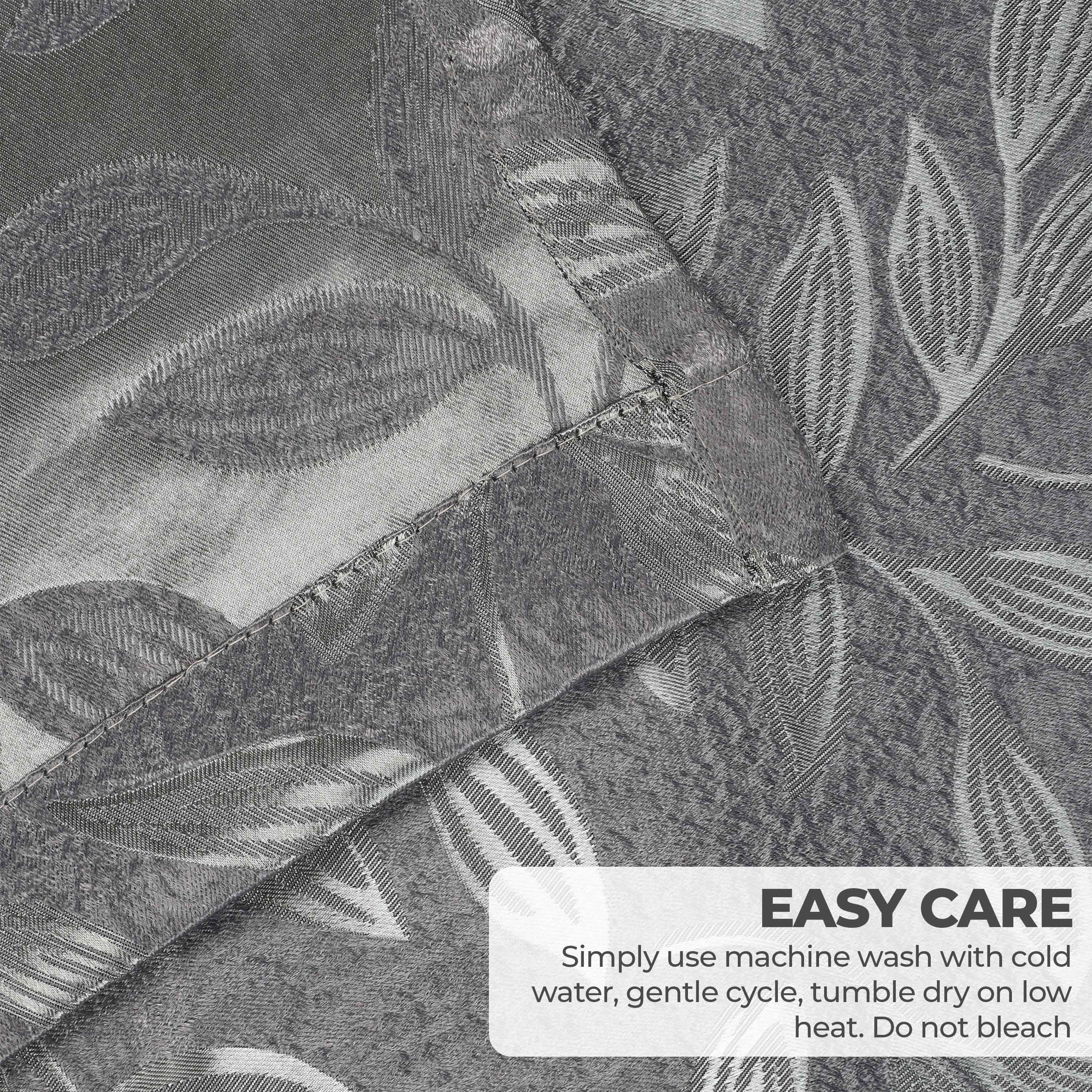 Blackout Curtain Panels Set of 2 - Leaves Design Room Darkening Washable Window Drapes for Bedroom, Nursery & Home Theater