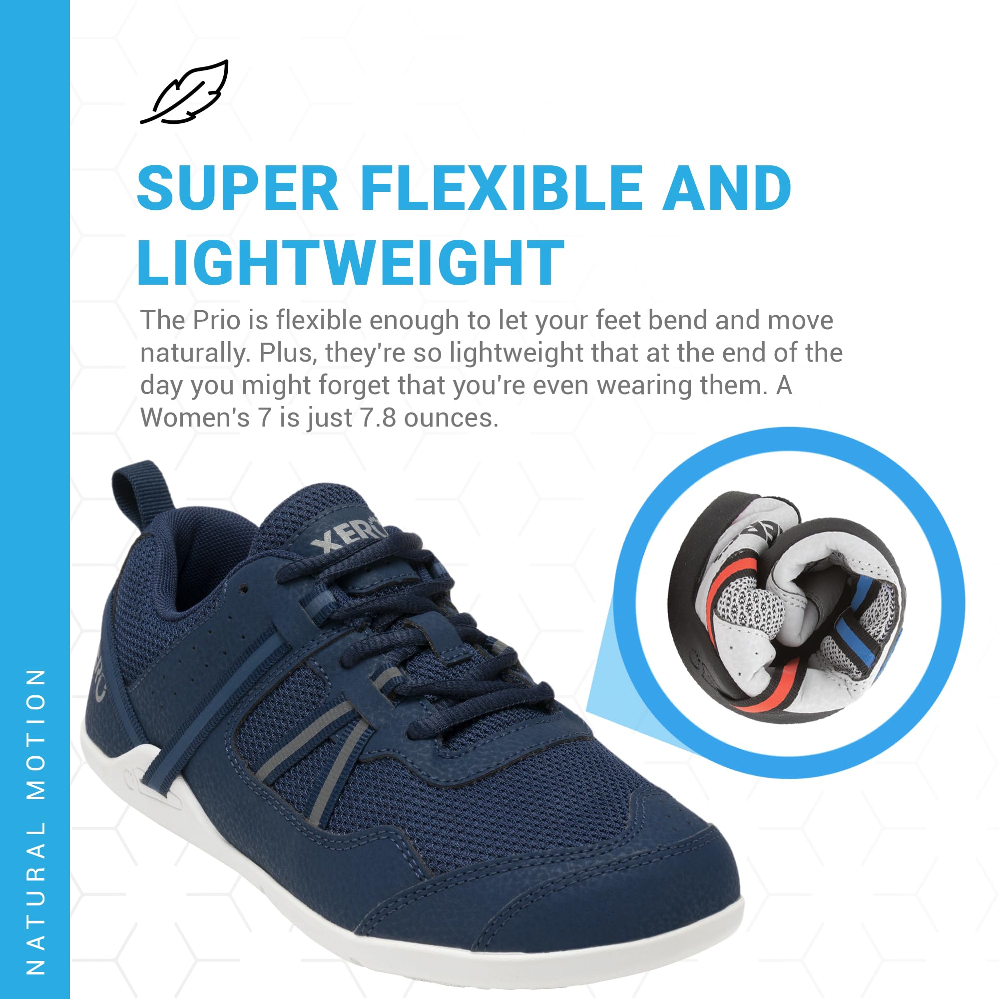 Xero Shoes Women's Barefoot Running Shoes - Prio Original Lightweight Cross Trainers with Zero Drop Sole | Minimalist Workout & Gym Shoes for Women | Comfortable for Walking, Jogging & Trail Running | Insignia Blue, Size 5