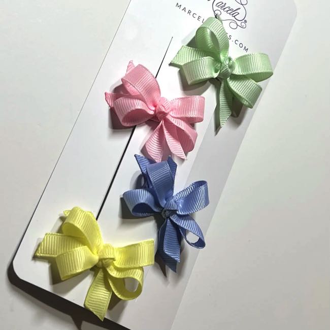 Marcela Grosgrain Pastel Ribbon Baby Hair Clips for Girls - Soft Pastel Color Hair Accessories for Toddlers & Infants - Perfect for Parties, Photos, and Everyday Wear