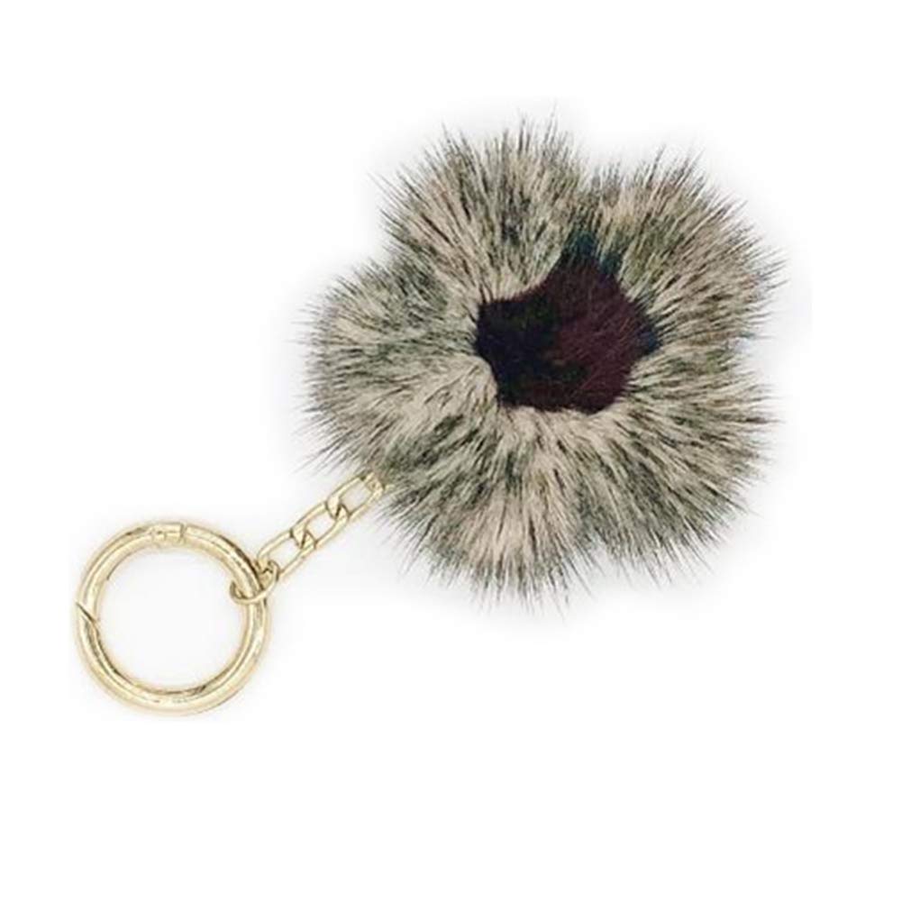 Fluffy Fur Keychain - Cute Pom Flower Keyrings for Backpack, Purse, Car Keys | Fashion Accessories for Women & Girls | Perfect Gift for Friends & Family