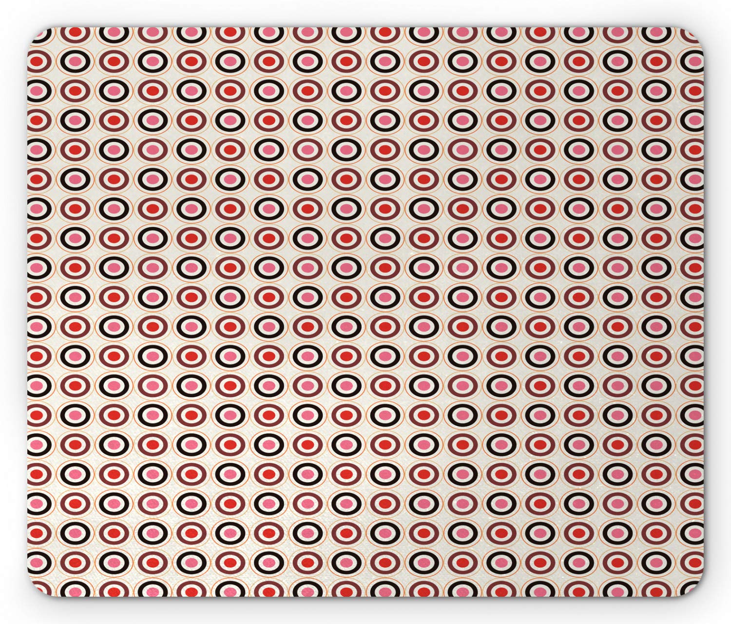 Ambesonne Retro Mouse Pad - Vintage Polka Dot & Geometric Design Non-Slip Rubber Mousepad for Computer, Laptop, Gaming & Office Use | Standard Size Multicolor Desktop Accessory