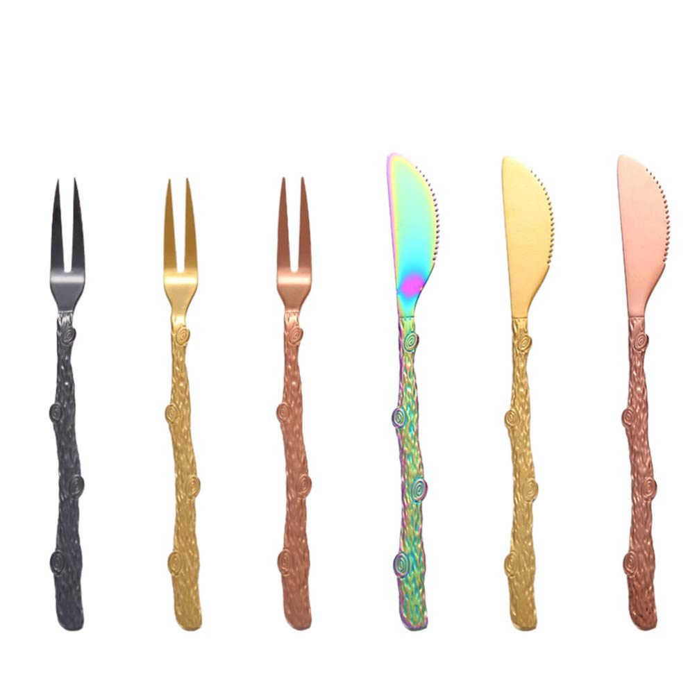 Hemoton 6-Piece Stainless Steel Dessert Forks Set - Small Appetizer Forks, Cocktail Forks, Fruit Forks for Cake, Cheese, Tapas, Mooncake - Perfect for Parties, Weddings, Picnics & Fine Dining