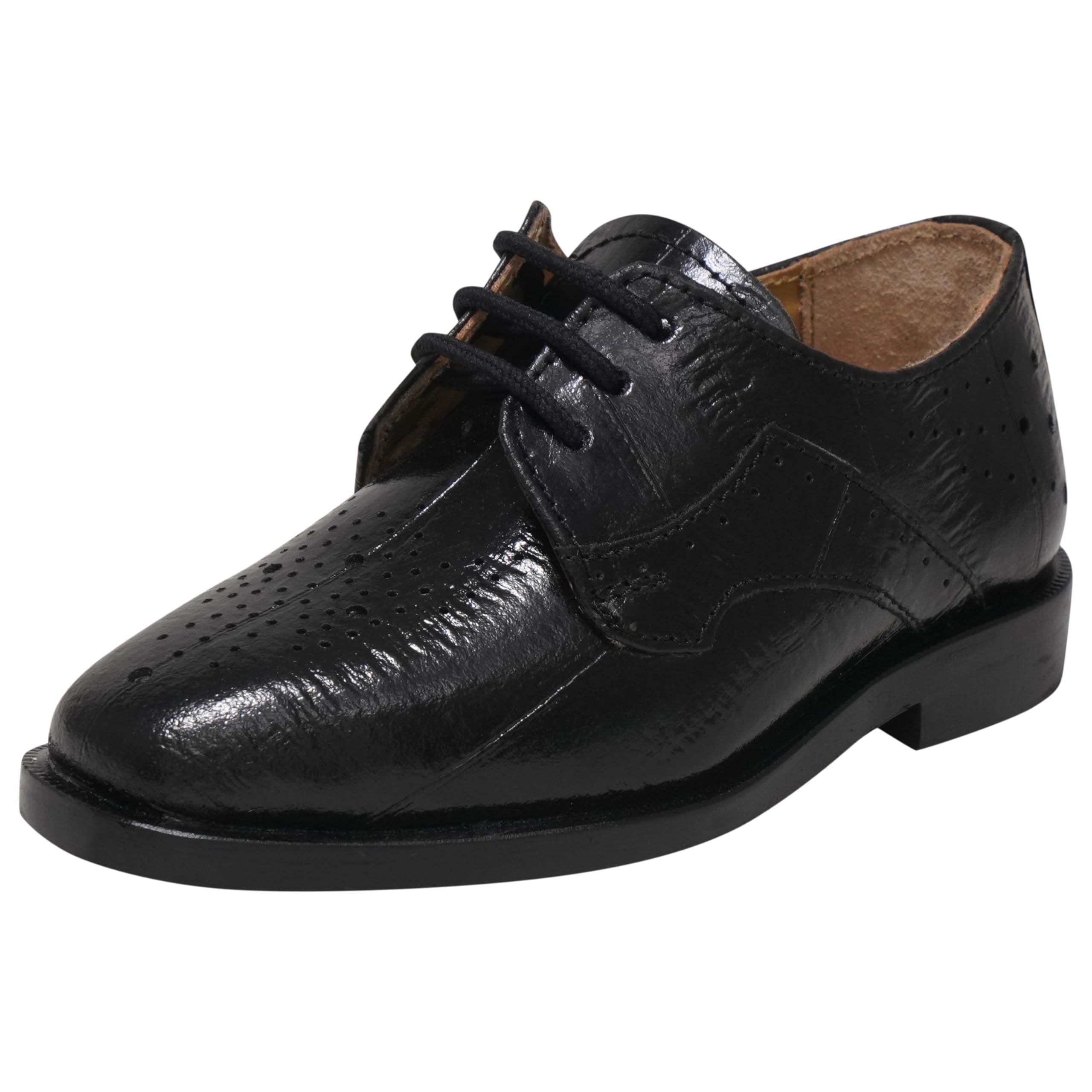 LIBERTYZENO Genuine Leather Boys Oxford Dress Shoes with Animal Print - Comfortable Lace-Up Formal Shoes for Toddlers & Kids - Perfect for Easter Gifts, School Events & Special Occasions