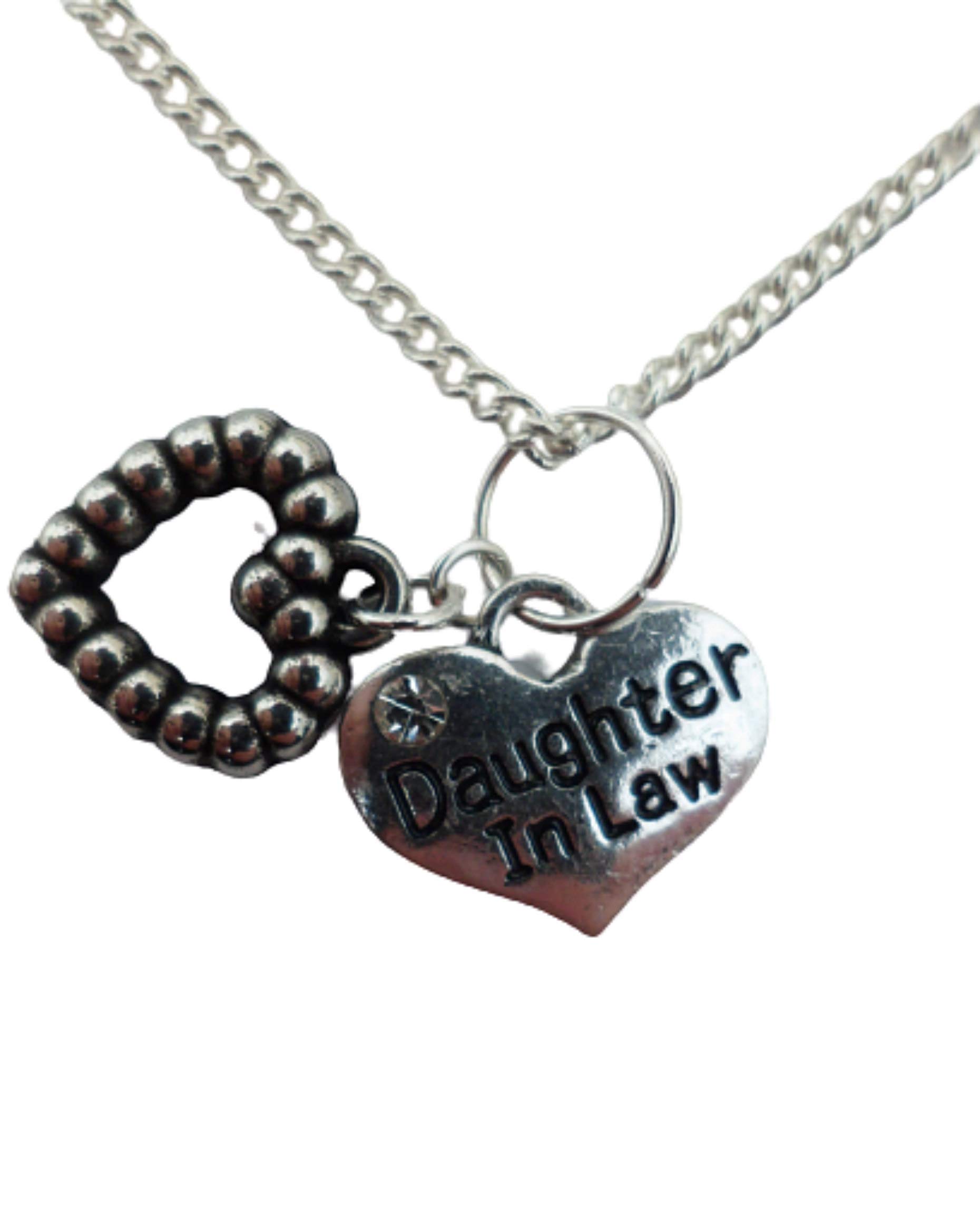 Silver Heart Charm Necklace - Gift for Daughter-in-Law & Brides
