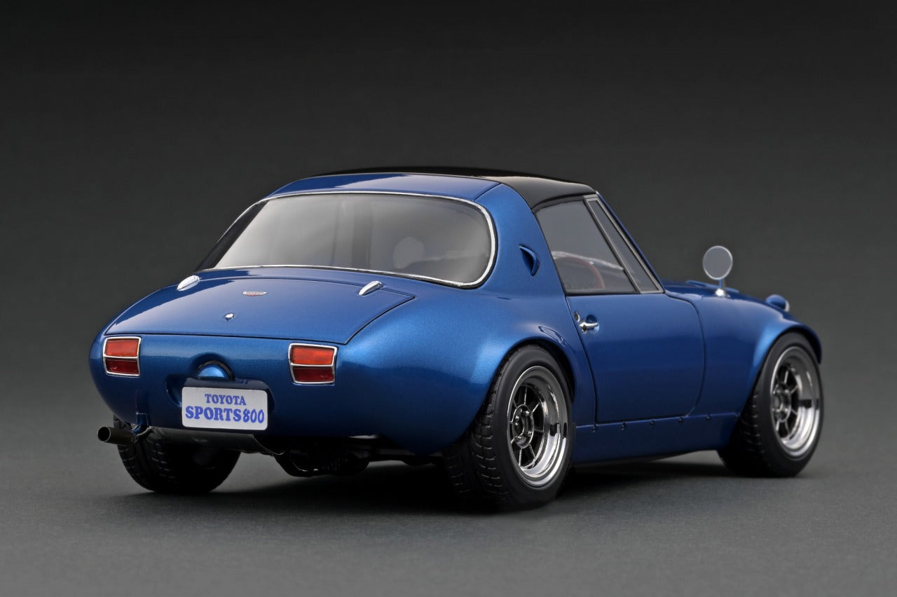 1:18 Scale Toyota Sports 800 NOB Hachi Version Blue Metallic Diecast Model Car - Collectible Toy for Display & Racing Enthusiasts - Perfect for Home Decor, Office Display & Car Collection Showcase