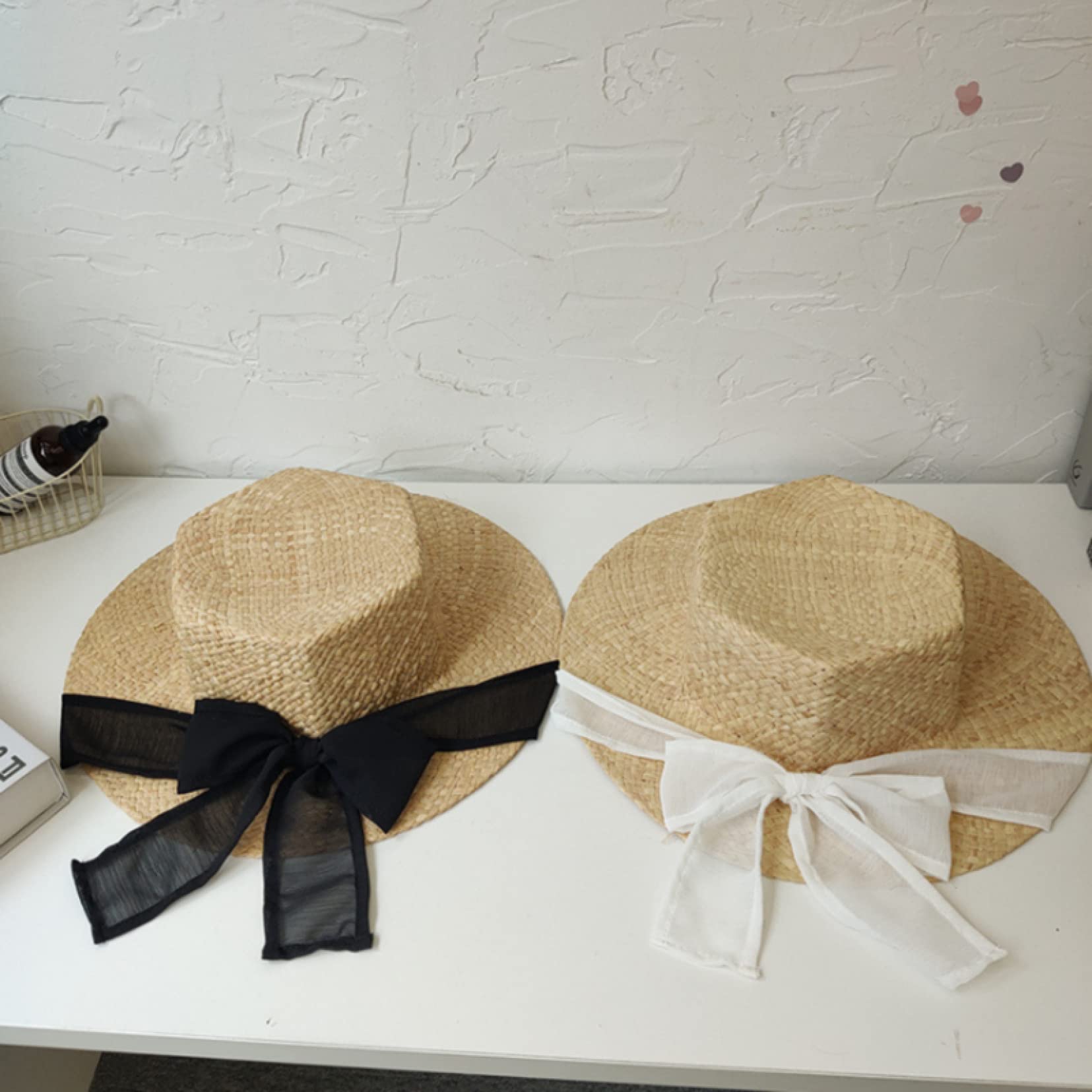Handmade Women's Straw Sun Hat - Wide Brim Natural Raffia Beach Hat for Summer Vacation, Outdoor Travel & Garden Party