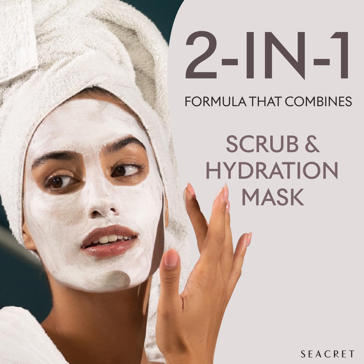 SEACRET 2-in-1 Facial Scrubbing Mask & Exfoliator - Dead Sea Minerals & Pumpkin Enzyme Face Scrub for Deep Cleansing & Glowing Skin | Kaolin Clay Mask for Blackhead Removal | Perfect for Daily Skincare Routine & Spa Night Self-Care