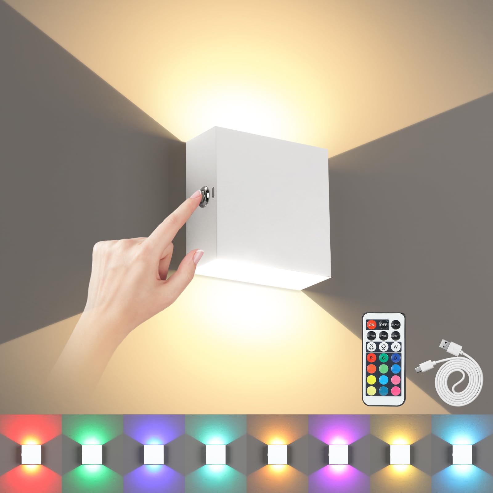 Modern LED Wall Sconce Light - Up & Down Wall Lamp with E27 Socket (Bulb Included) - Warm White Indoor Lighting for Living Room, Bedroom, Bathroom - Perfect for Ambient, Accent, and Mood Lighting