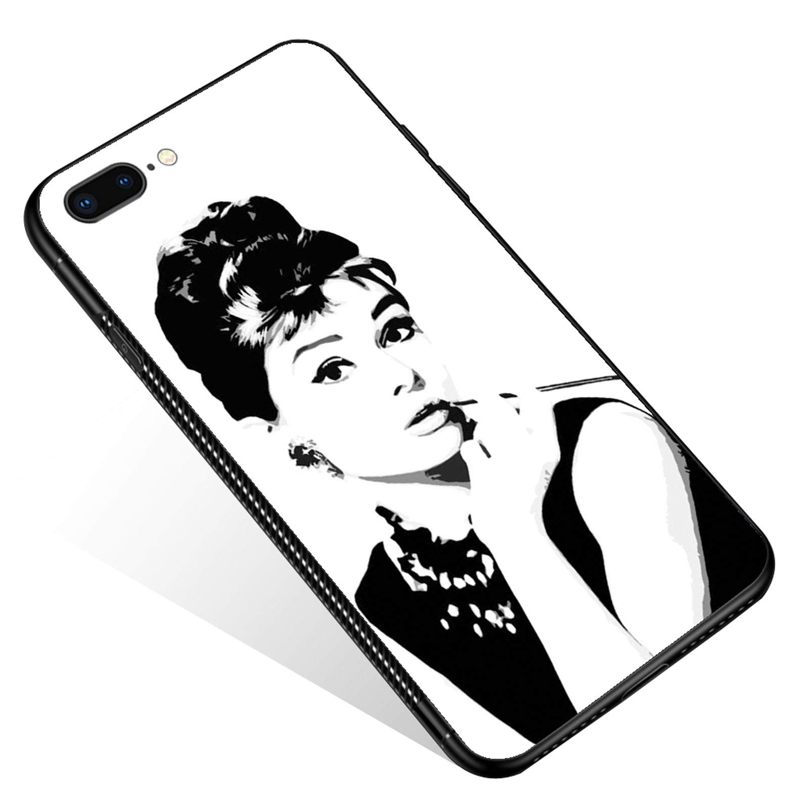 Goodsprout Elegant Lady Portrait iPhone 7/8/SE 2020 Case - Shockproof Anti-Scratch Protective Cover with Tempered Glass for Women Girls Boys - Perfect for Daily Use, Work & Travel