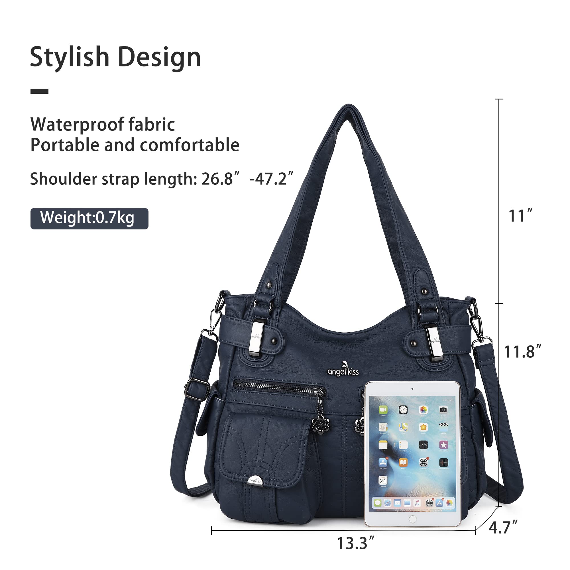 Women's Fashion Leather Tote Shoulder Handbags - Top Handle Satchel Hobo Bags with Washed Leather Finish | Perfect for Work, Travel, and Everyday Use