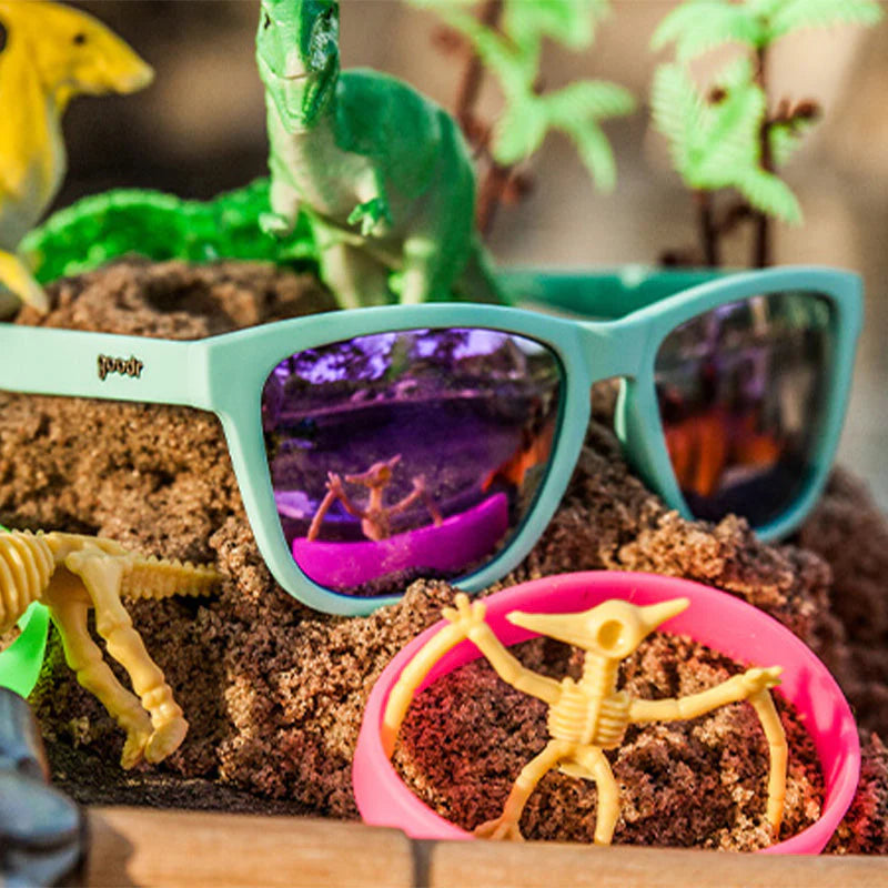 Goodr Electric Dinotopia Carnival Sunglasses - Polarized UV Protection for Running, Cycling & Outdoor Activities