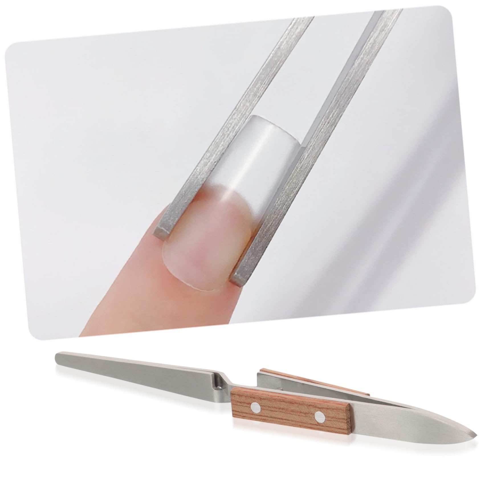 Professional Metal Nail Shaping Tweezers - Manicure Tools for Nail Art, Clipping & Shaping - Durable Stainless Steel Nail Clippers with Wooden Handle - Perfect for DIY Nail Care, Salon & Home Use