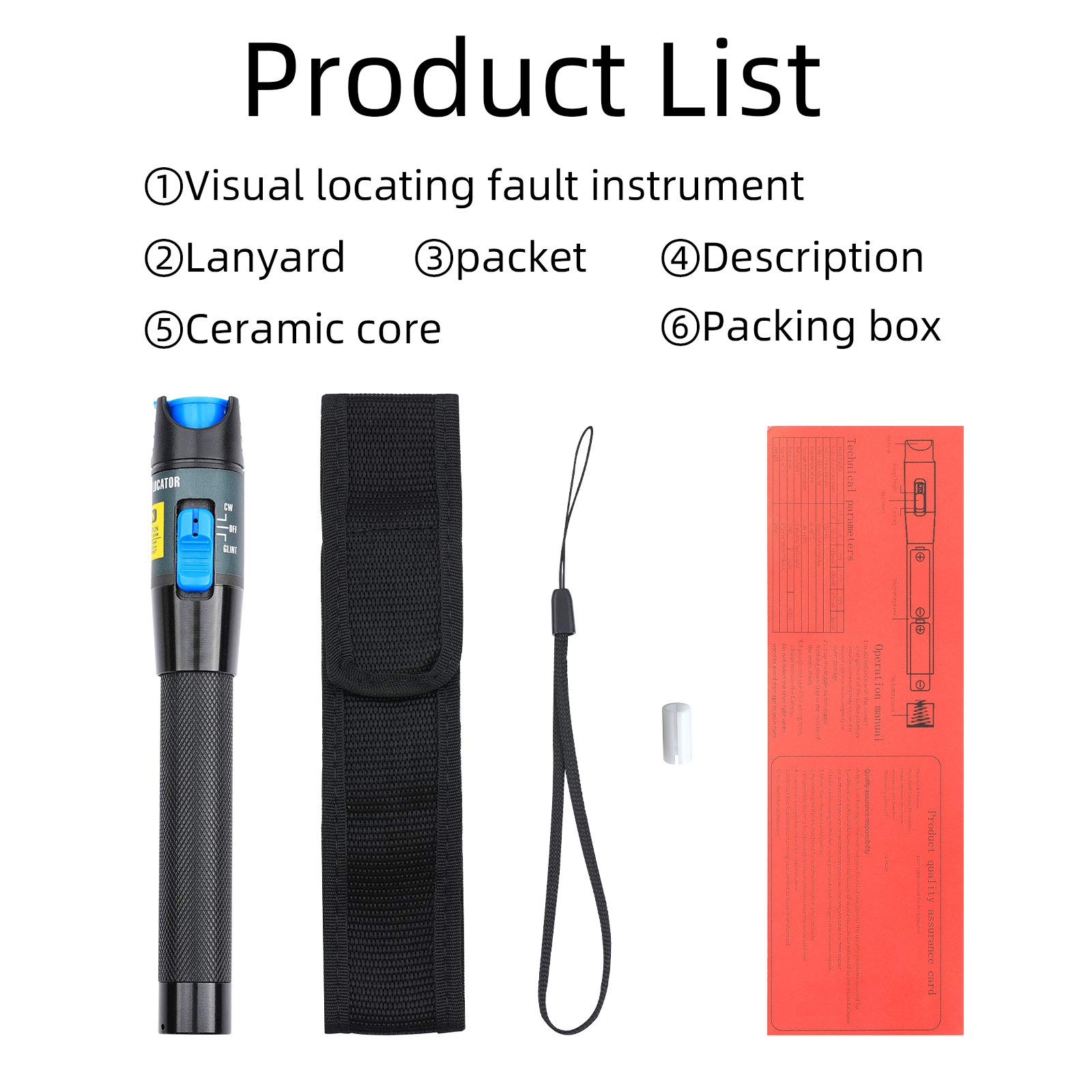 5KM Fiber Optic Cable Tester with Visual Fault Locator | Fiber Tester Meter for 2.5mm Connectors | CATV & Telecom Maintenance Equipment | Ideal for Network Installation and Cable Testing