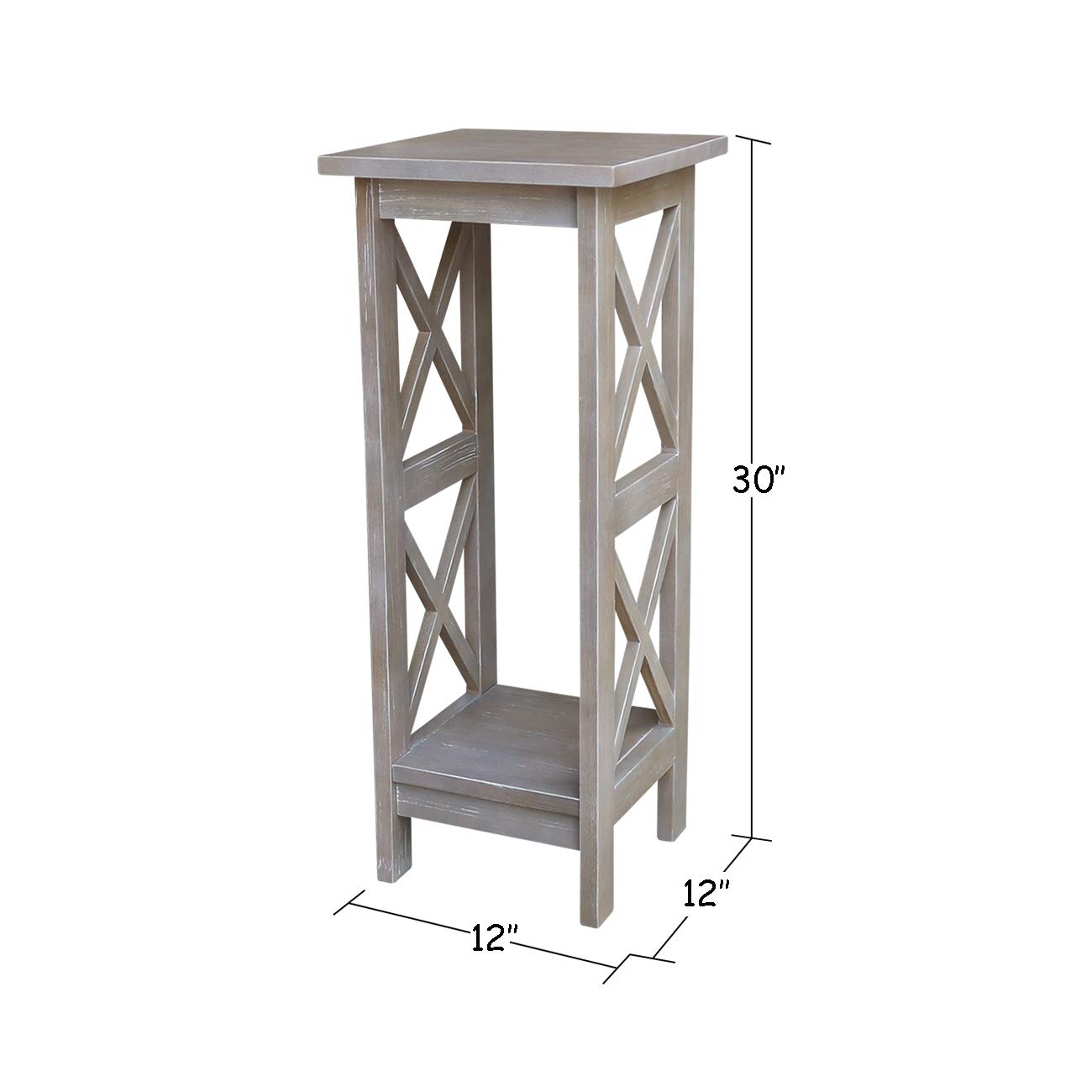 International Concepts 30-Inch Hexagonal Plant Stand, Height Adjustable, Gray - Perfect for Indoor Plants, Home Decor, and Small Space Gardening