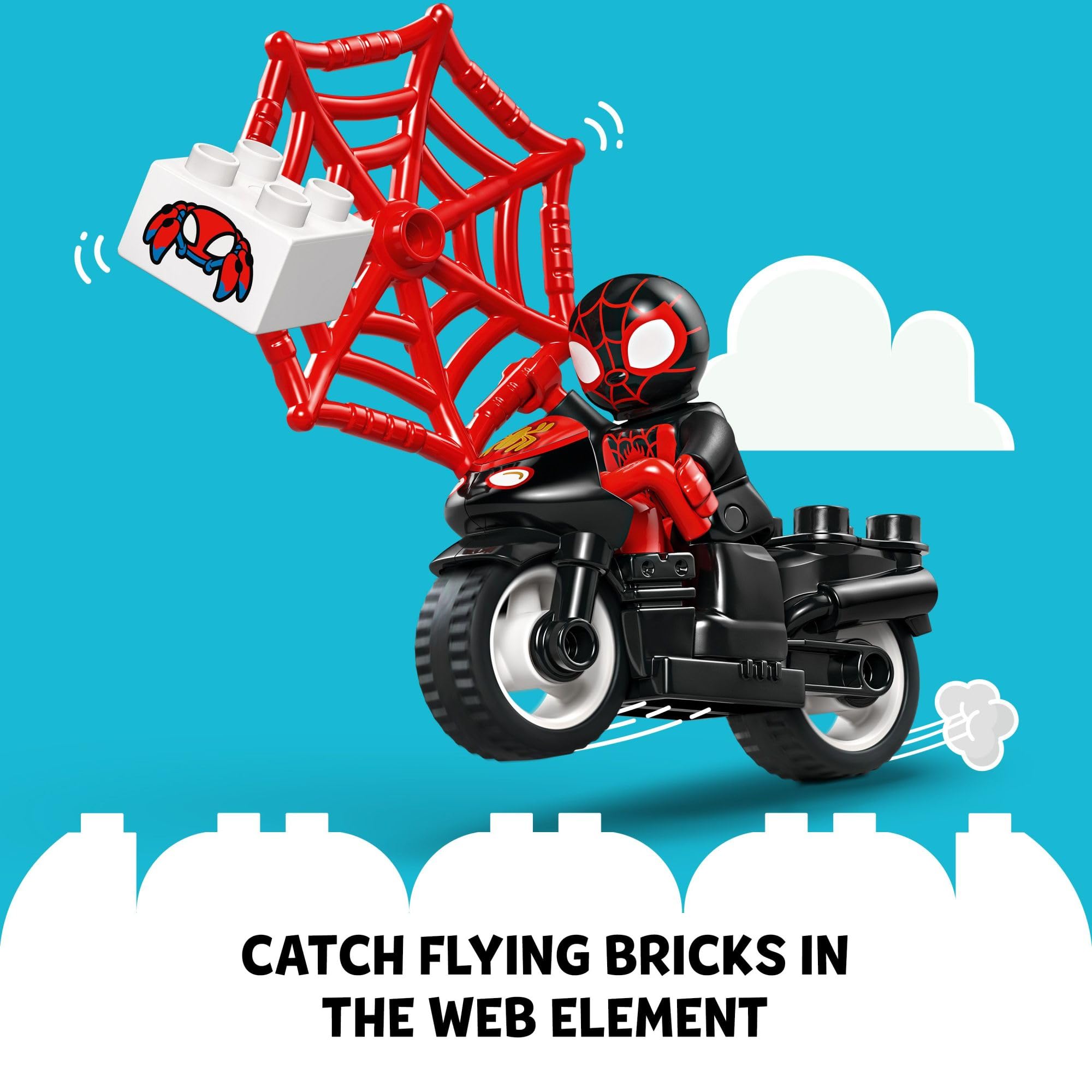 LEGO DUPLO Marvel Spidey and His Amazing Friends Motorcycle Adventure Playset - Build & Rebuild Toddler Toy for Kids Ages 2+ (10424) | Preschool Learning Toy for Creative Play & Superhero Role-Playing