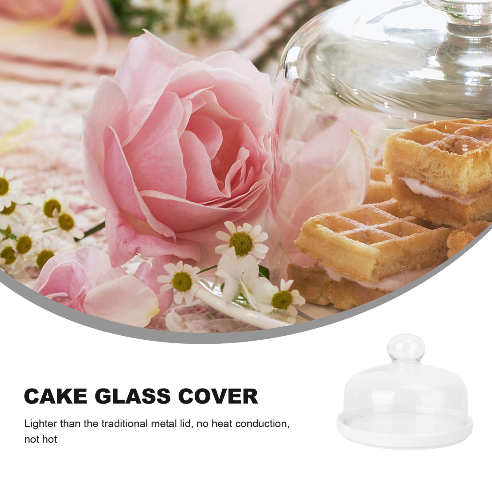 Glass Cake Dome Cover - 1 Set Round Mini Dessert Stand with Glass Tray for Cake Display, Baking, and Kitchen Decor | Safe & Stylish for Parties, Weddings, and Home Use
