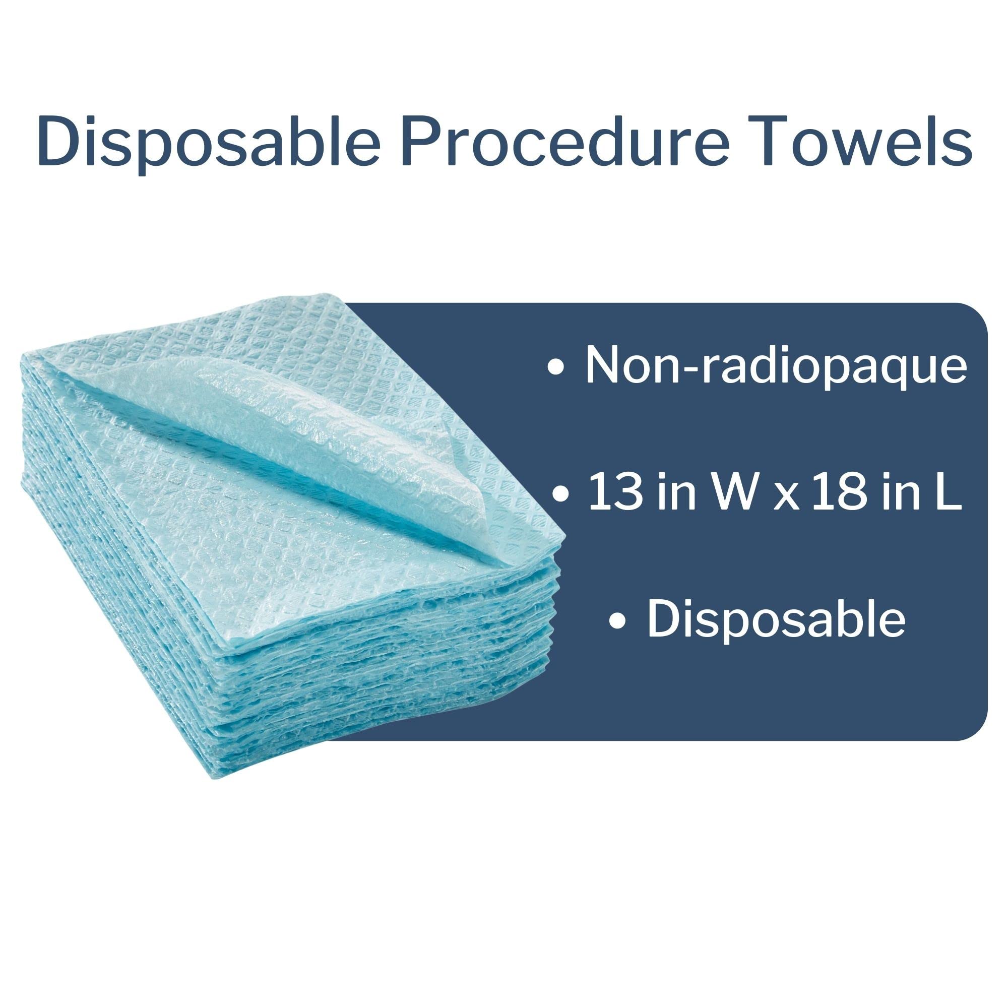 McKesson Disposable Towels [500 Pack] - 13x18 Inch 2-Ply Poly Back Dental Bibs, Medical, Tattoo & Nail Salon Use - Diamond Embossed Blue Tissue for Hygiene & Professional Care