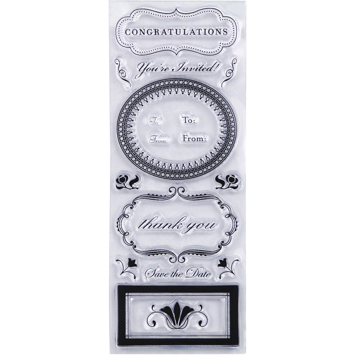 Martha Stewart Crafts Clear Stamp Set - Phrases and Greetings for DIY Cards, Scrapbooking & Handmade Invitations