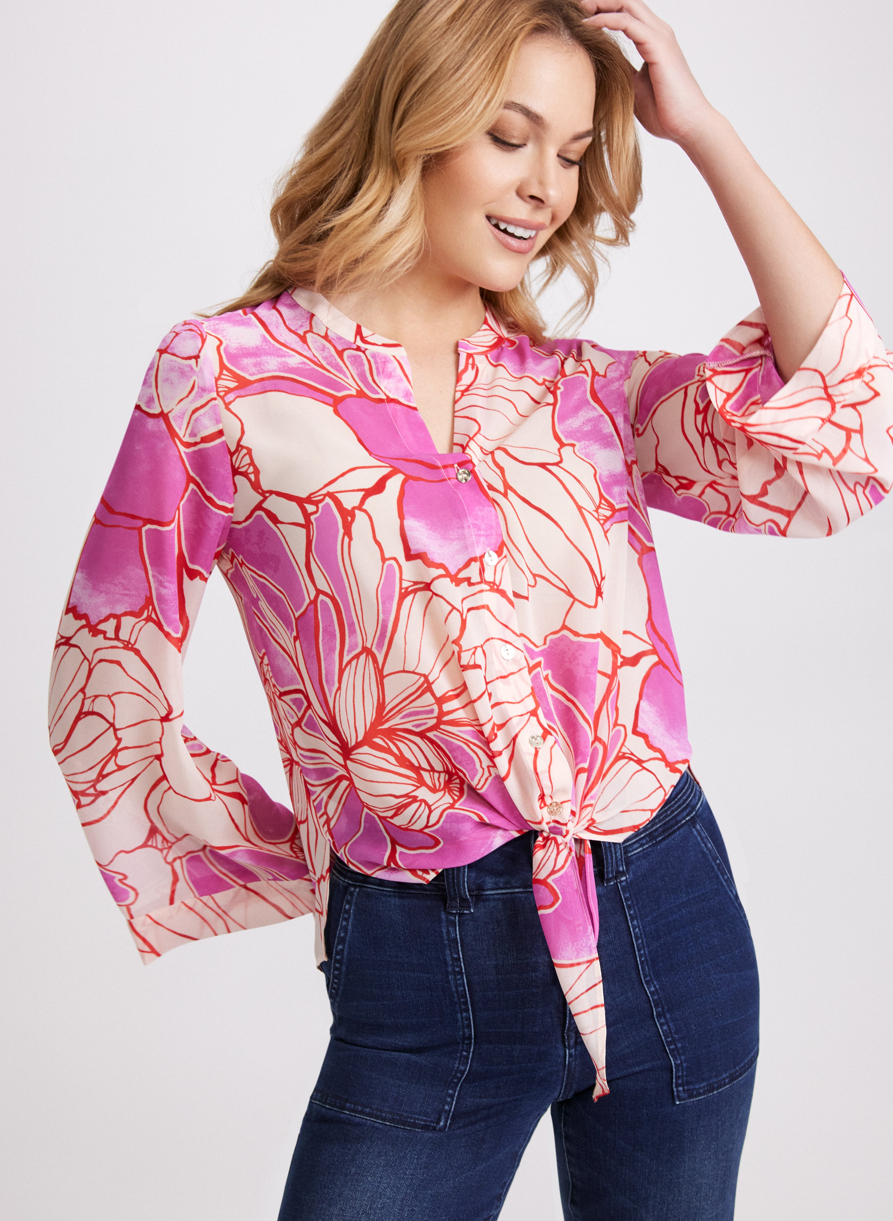 Stylish Floral Print Blouse for Women - Trendy Spring Summer Tops - Perfect for Office, Date Night & Casual Outfits