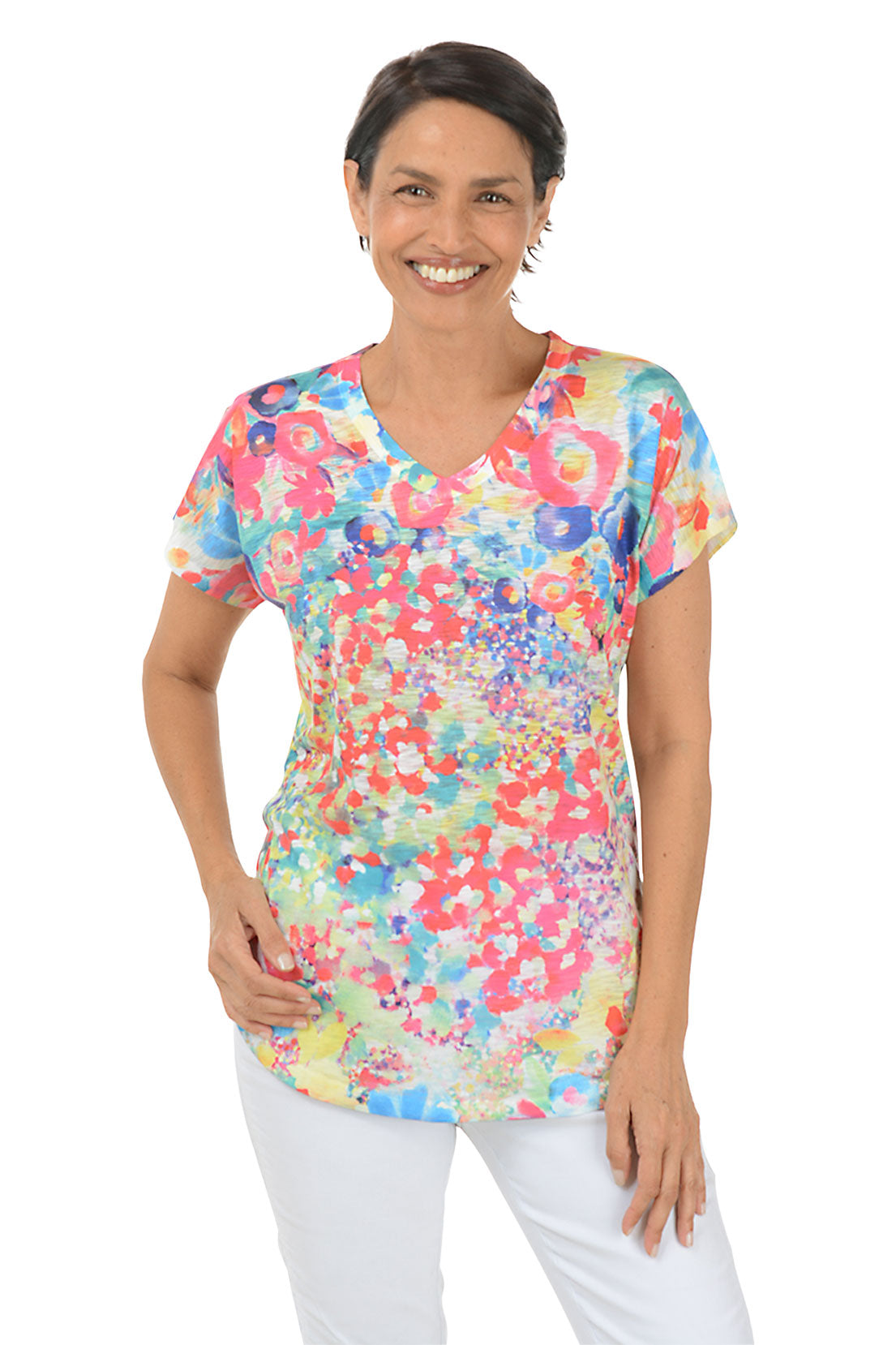 Women's Short Sleeve Slub Knit Top - Soft Casual T-Shirt for Everyday Wear | Perfect for Summer Outfits, Weekend Errands & Layering