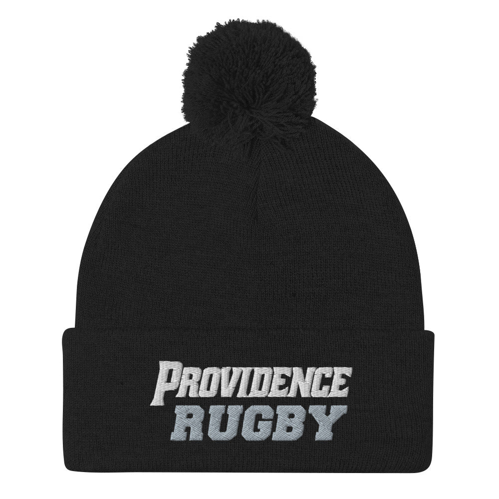 Providence College Rugby Team Winter Pom Pom Beanie Hat - Warm Knit Skull Cap for Men & Women - Perfect for Games, Tailgating, and Cold Weather