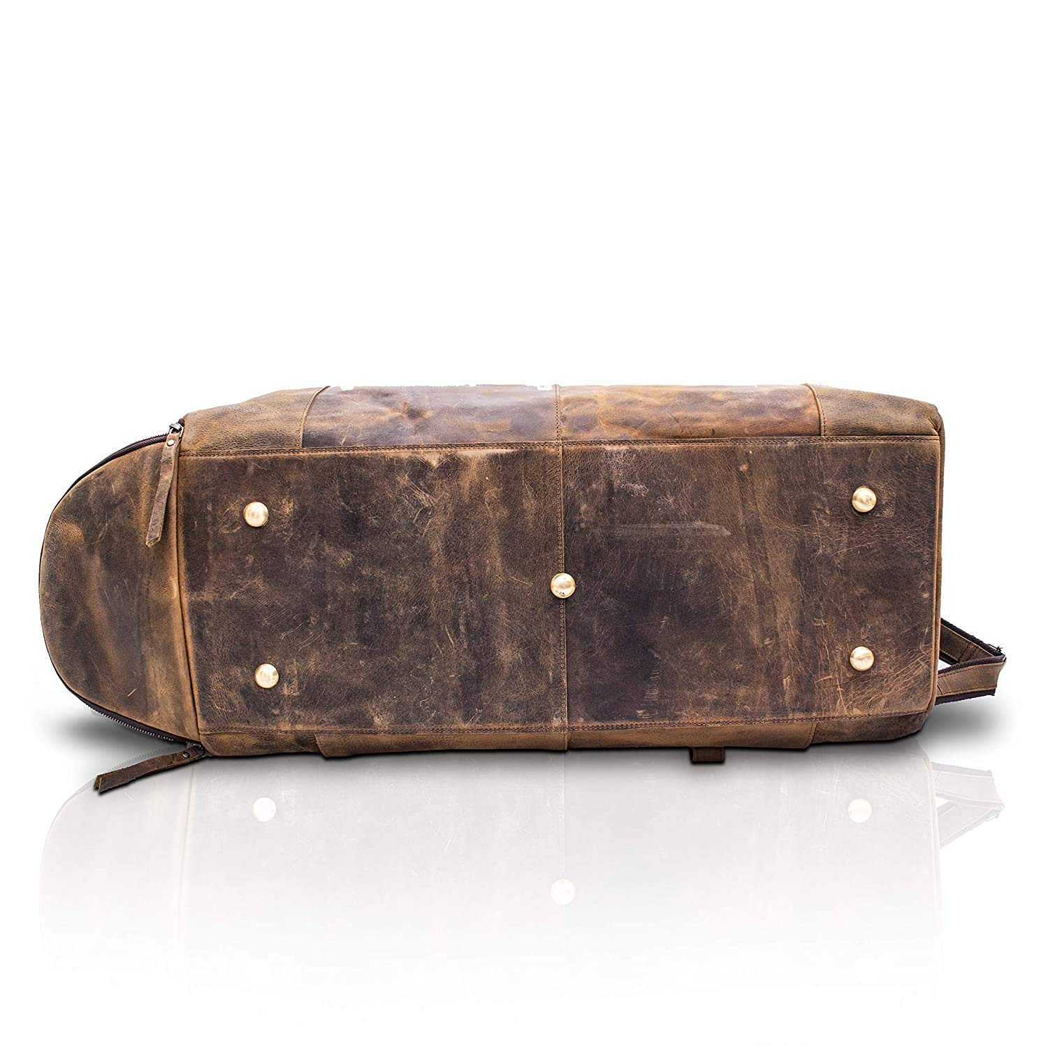 Premium 24 Inch Full Grain Leather Duffel Bag for Men & Women - Travel, Gym, Overnight & Weekend Carry-On with Shoe Pocket (Brown Tan) - Perfect for Business Trips, Workouts & Adventure Travel